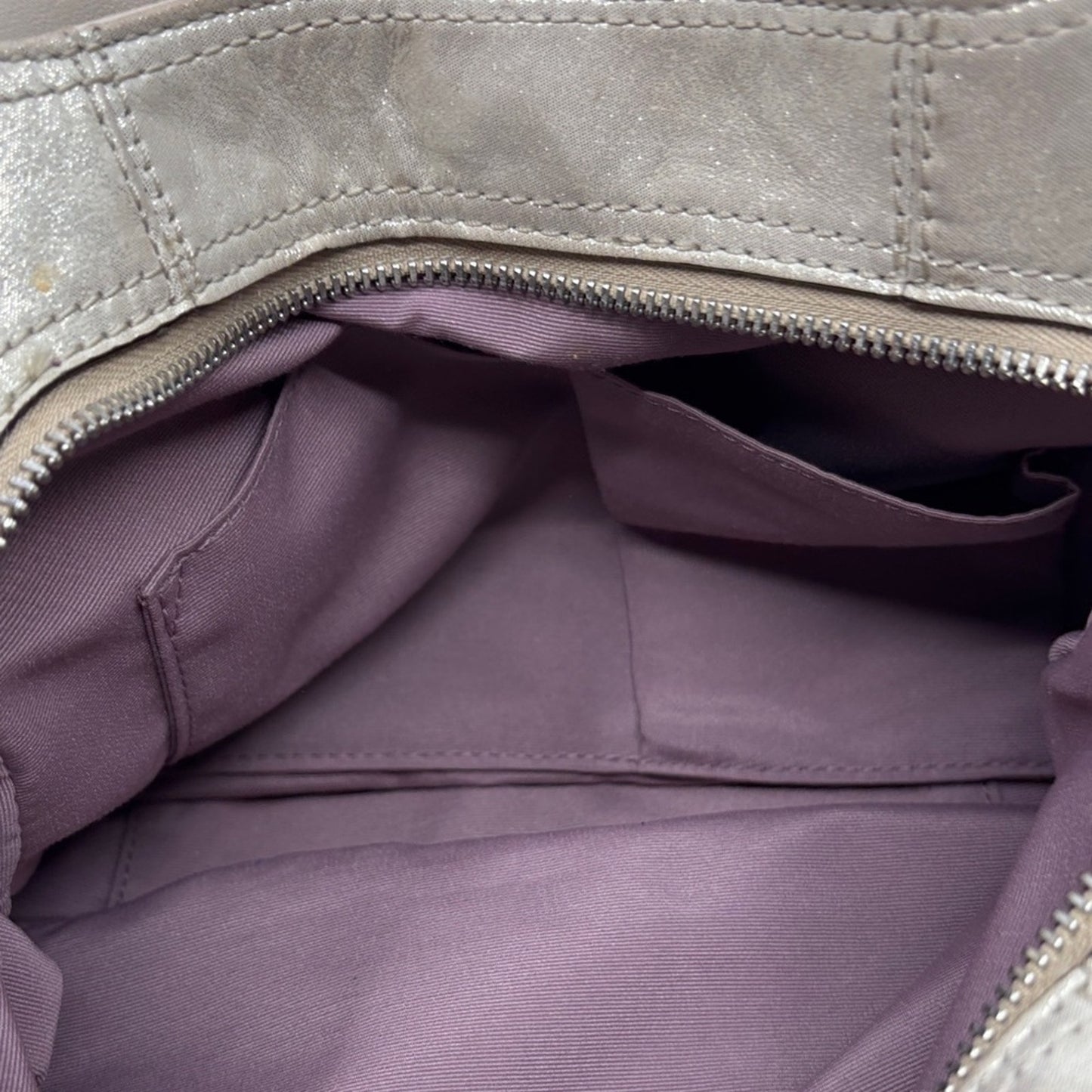 Coach Shimmering Cream Shoulder Bag