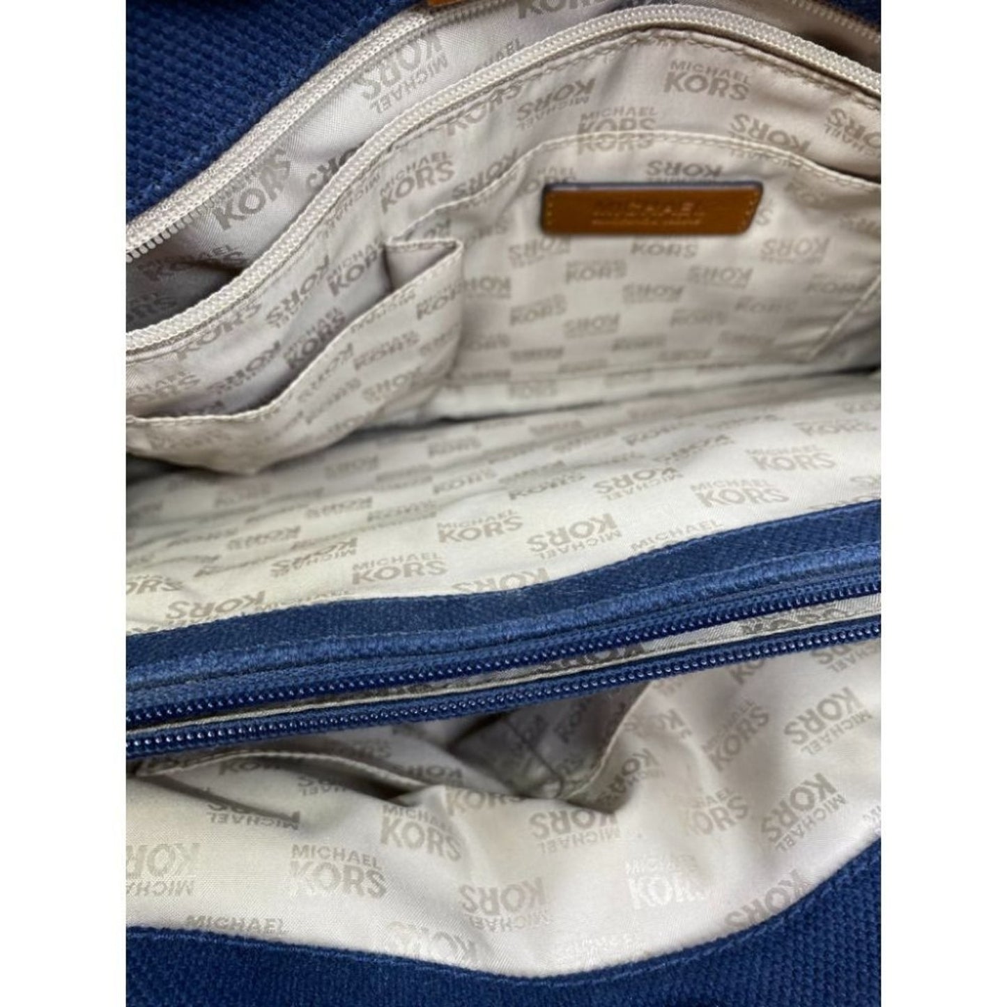 MICHAEL KORS Blue Inter Woven Canvas Shoulder Bag