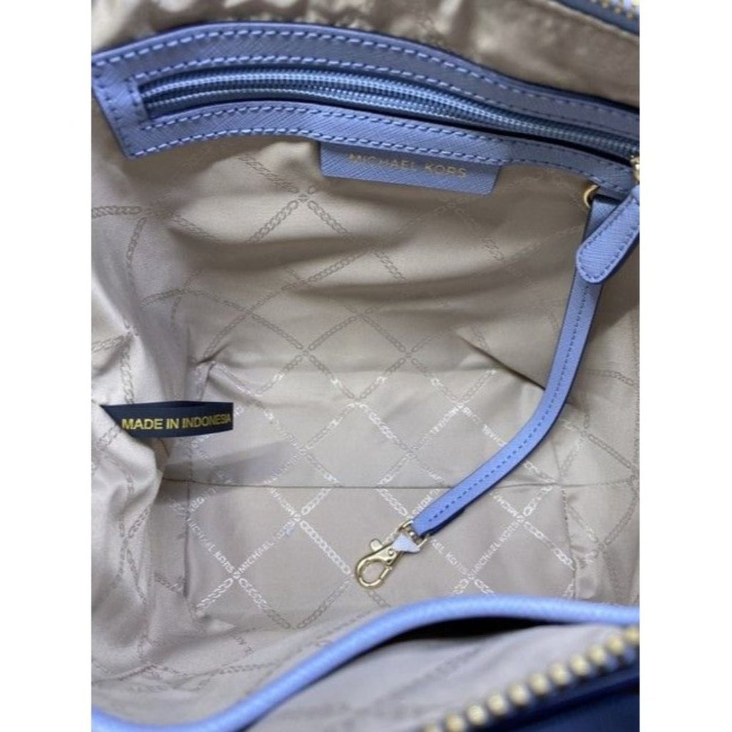 Michael Michael Kors Small Sullivan Convertible Top Zip Tote Blue Leathe…