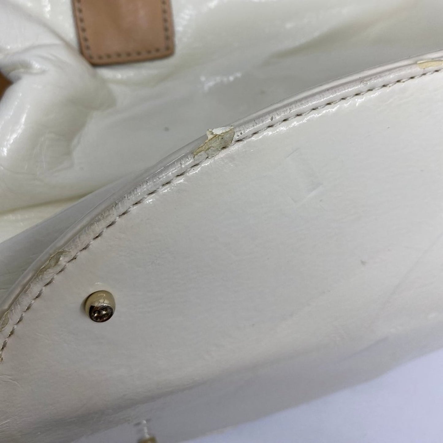 Kate Spade White Tan Leather Medium Size Handbag