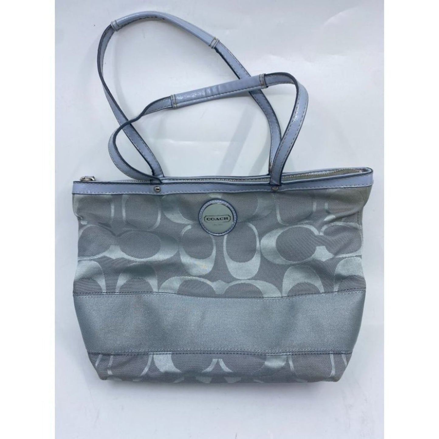 Coach Gray Jacquard Fabric Long Strap Tote Bag