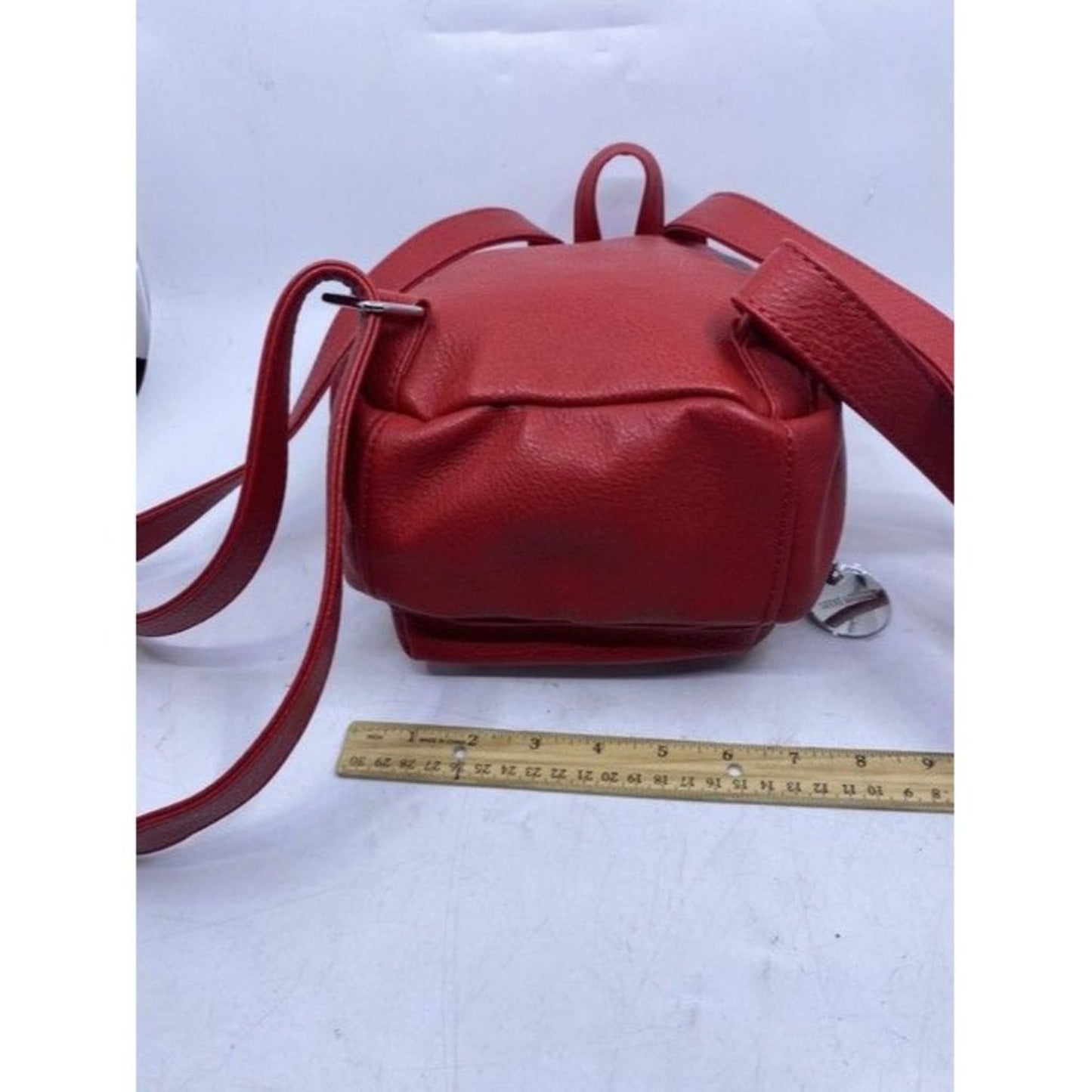 Steve Madden Mini Red Faux Leather Backpack