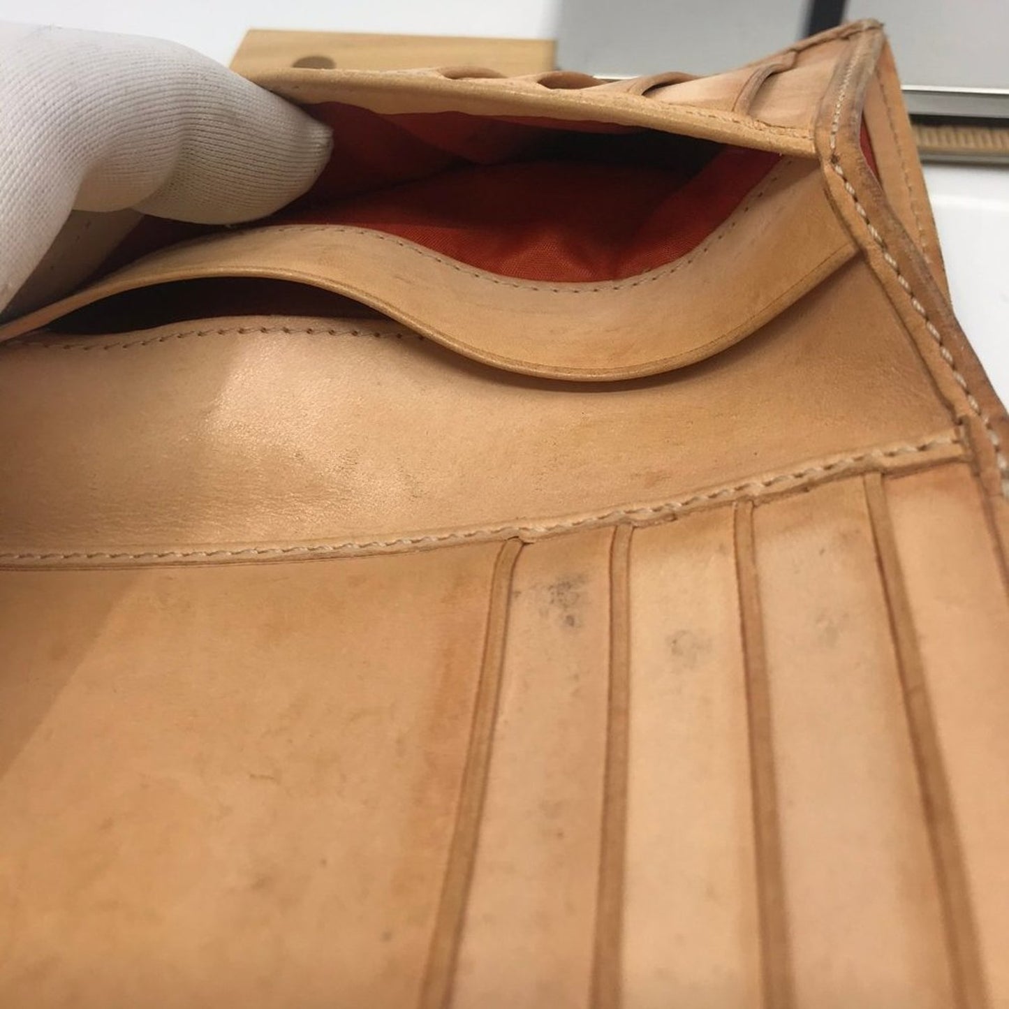 COACH Leather Fabric Combo Brown Tri Fold Wallet