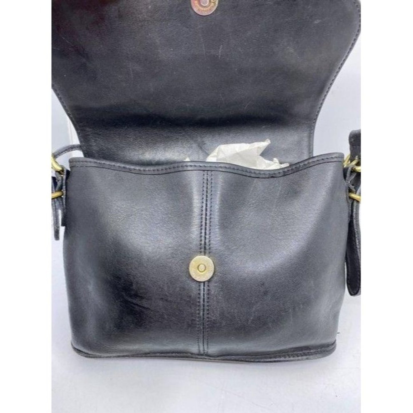 coach vintage black leather cross body bag