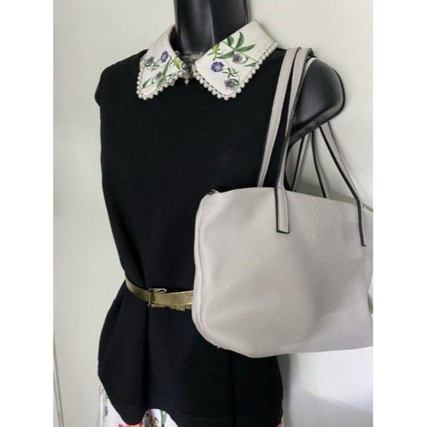 tous bag off white leather tote