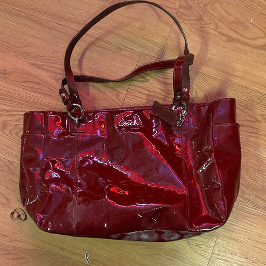 Coach Burgundy Patent Leather Shoulder Bag and wallet