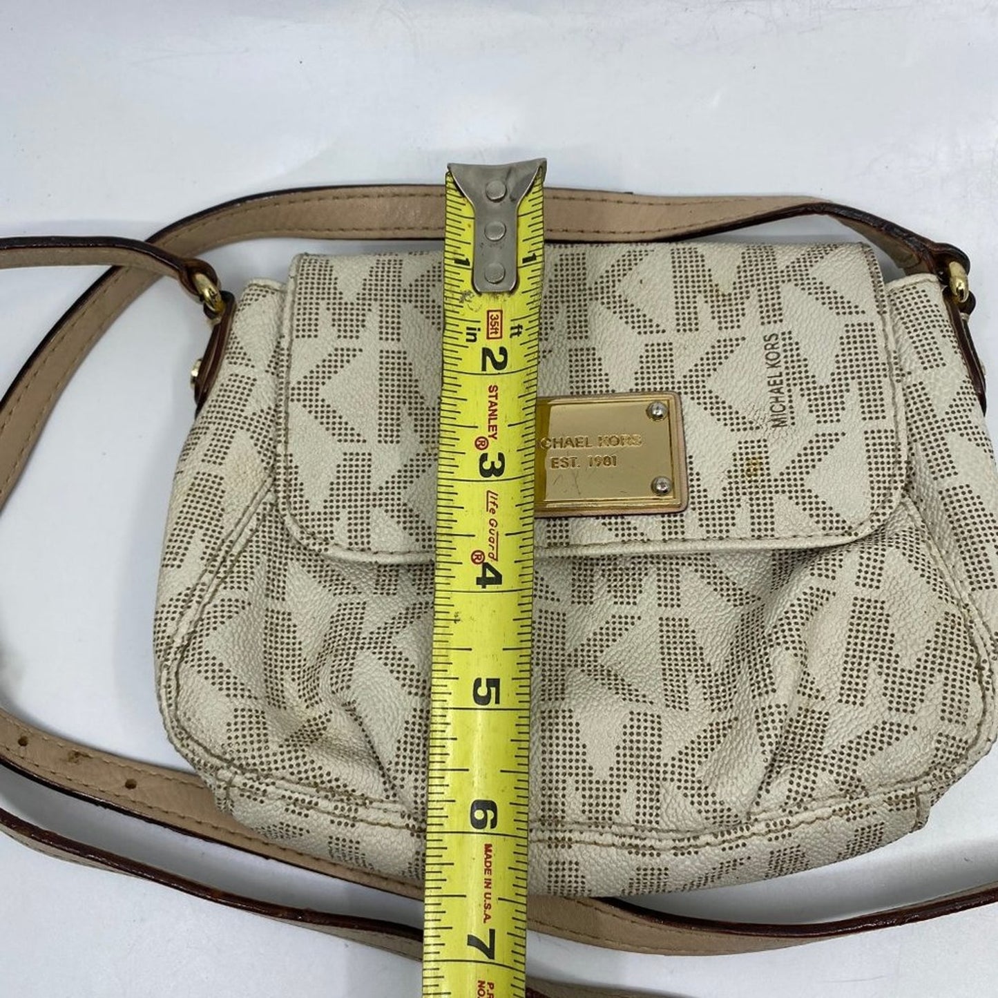 Michael Kors White Leather Crossbody Bag