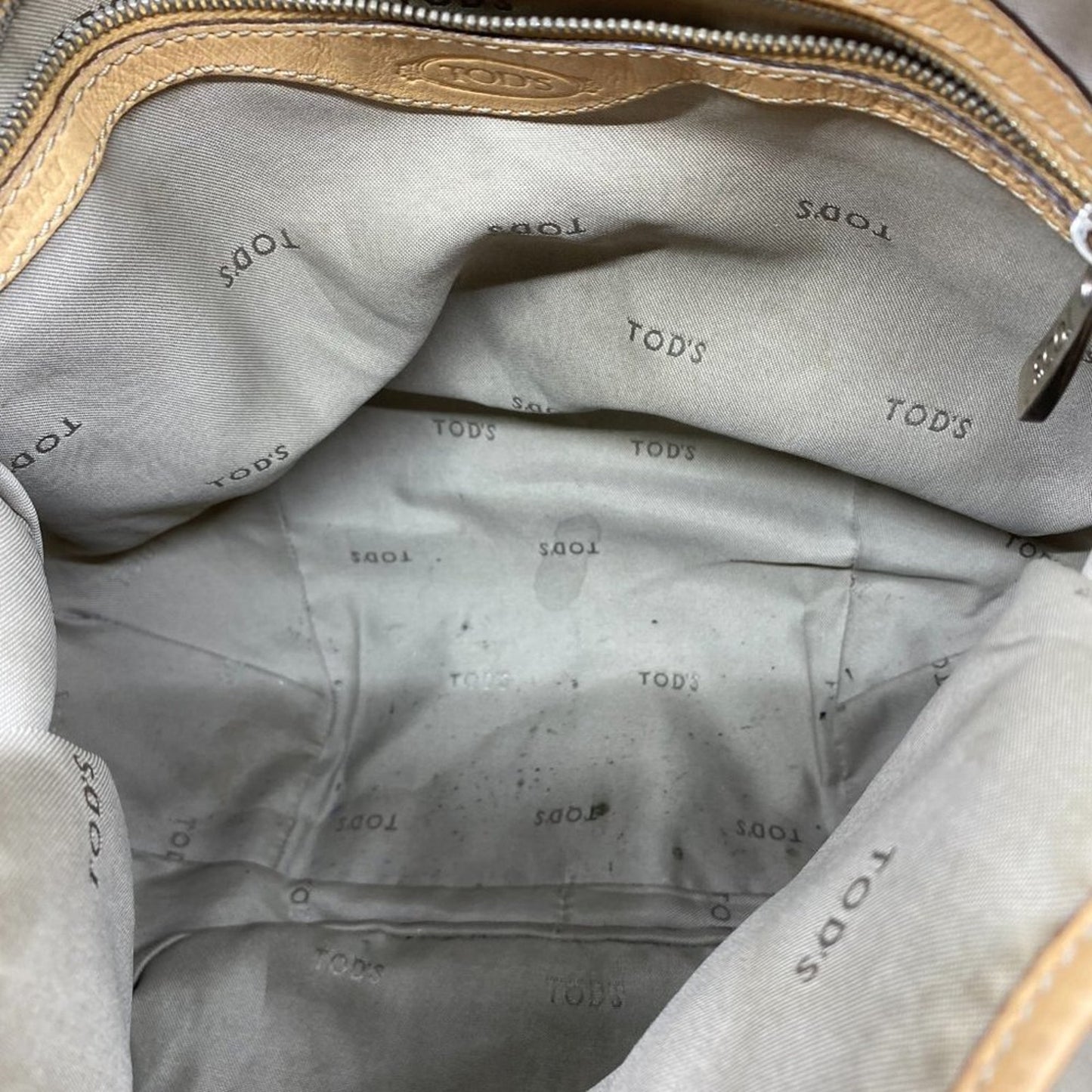 TOD’S Large Laminated Fabric Tote Bag W/ Strap
