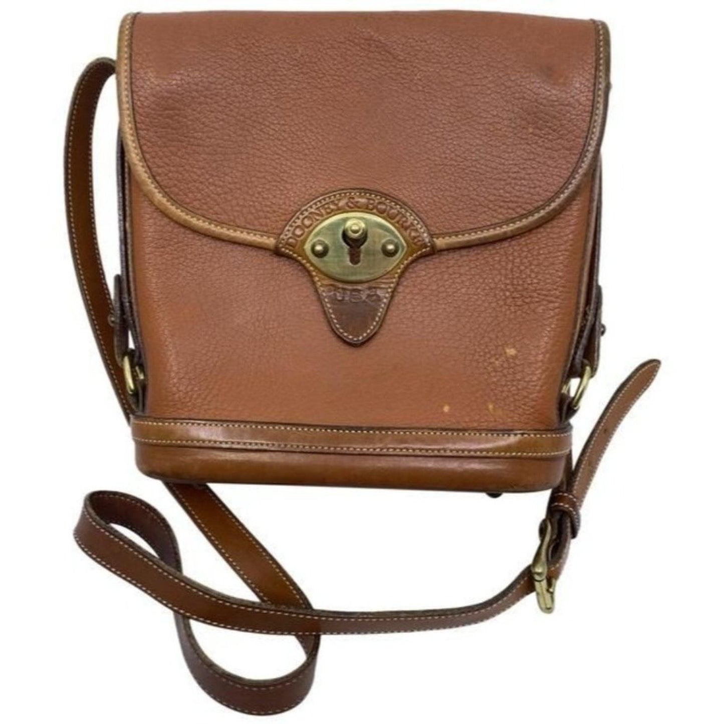 Dooney And Bourke Messenger W Vintage Unique W Feat Brown Leather Cross …