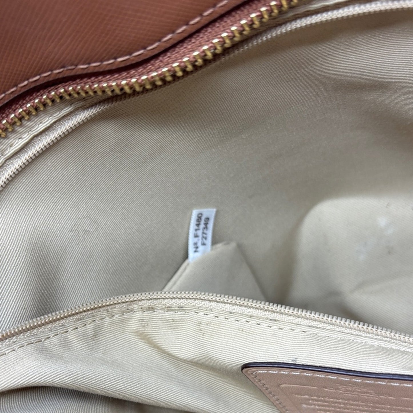Coach Tan Leather Tote with Heart Scarf