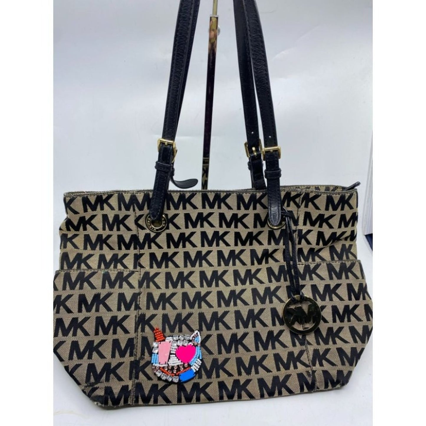 Michael Kors Black Tan Tote Bag Customized
