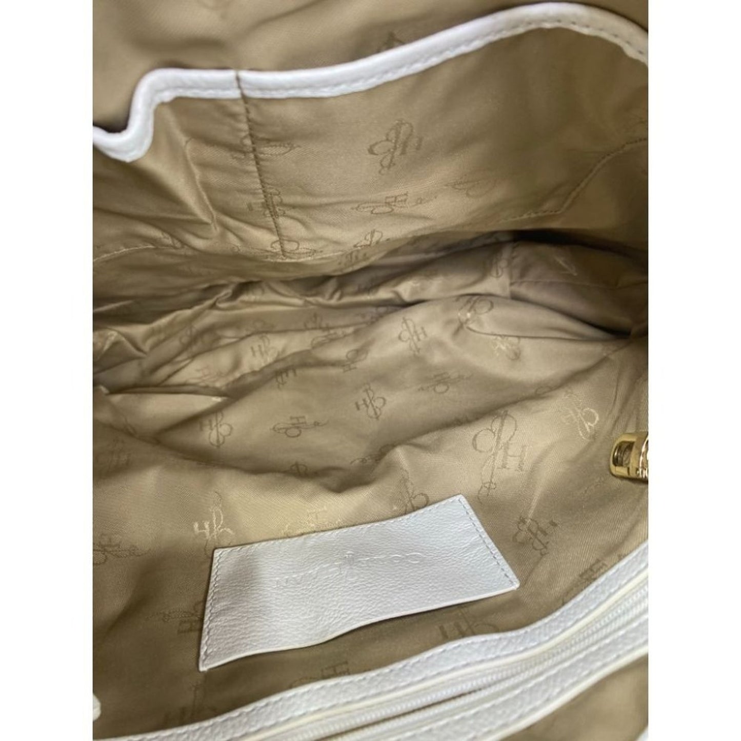 COLE HAAN White Large Leather Tote/ Shoulder Bag