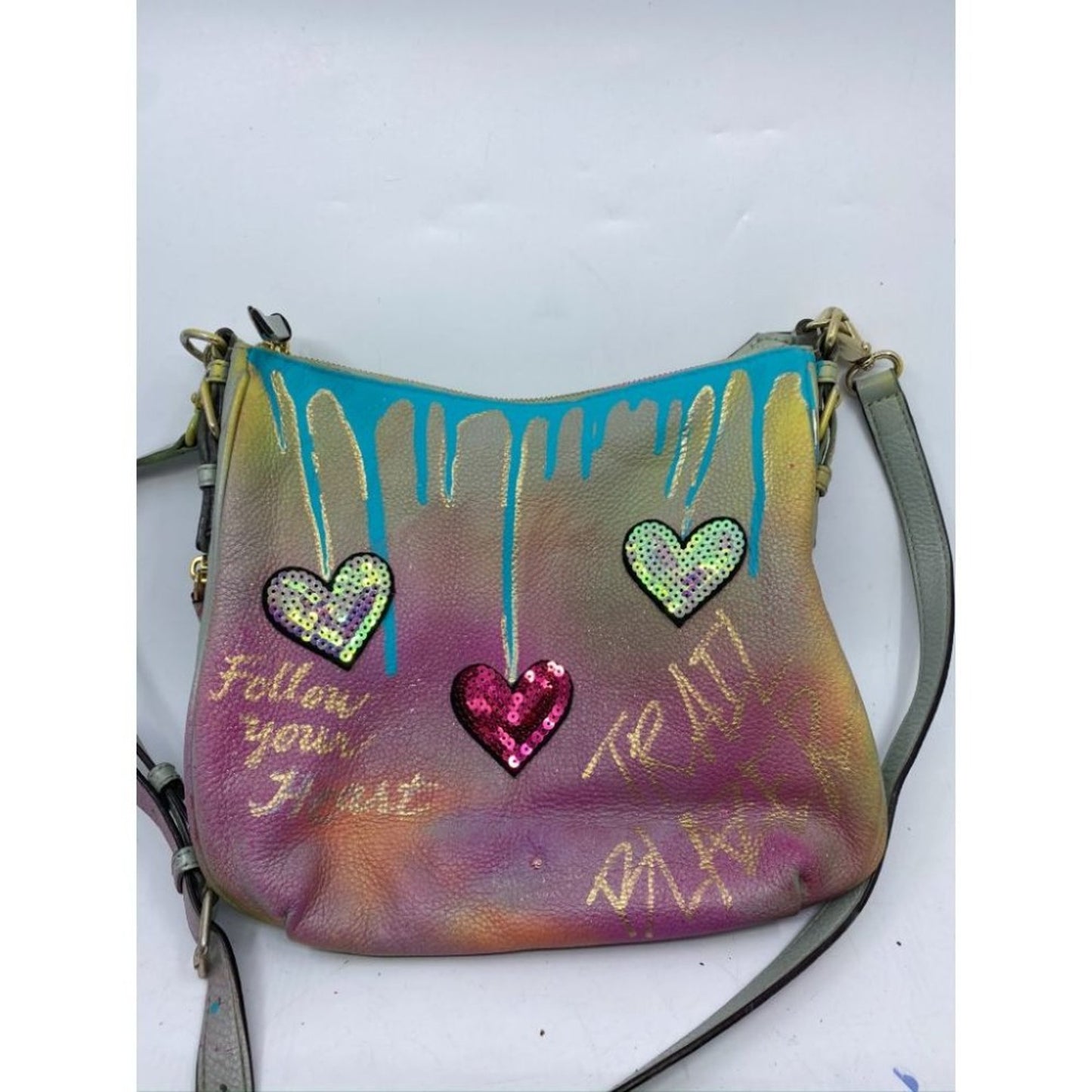 KATE Spade Customized Graffiti Blue Purple Yellow