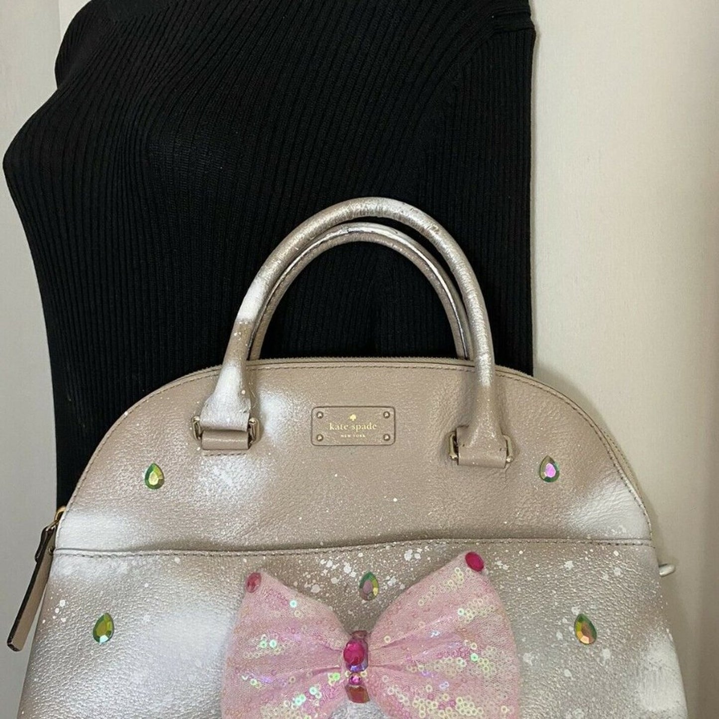 Kate Spade Large Leather Tote Customized With Bow