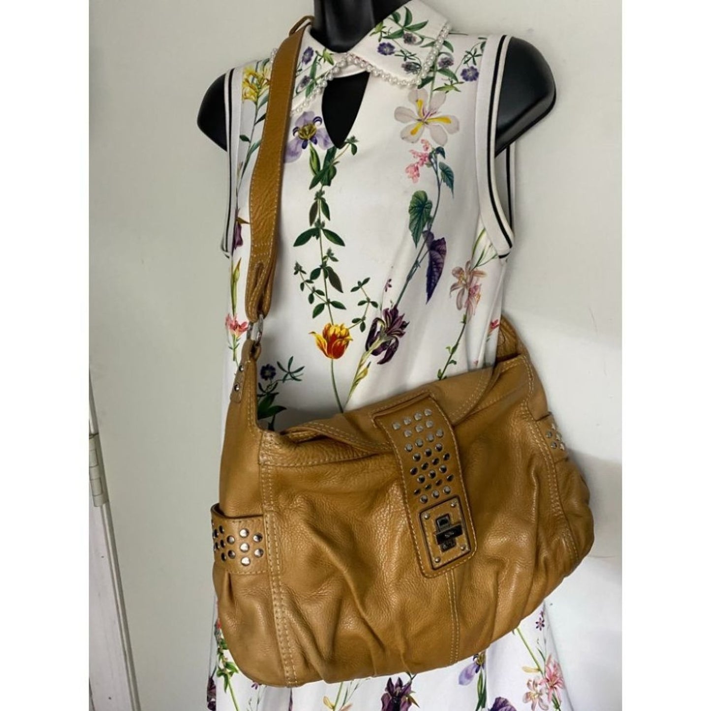Rafe Tan Large Leather Shoulder/Crossbody Bag