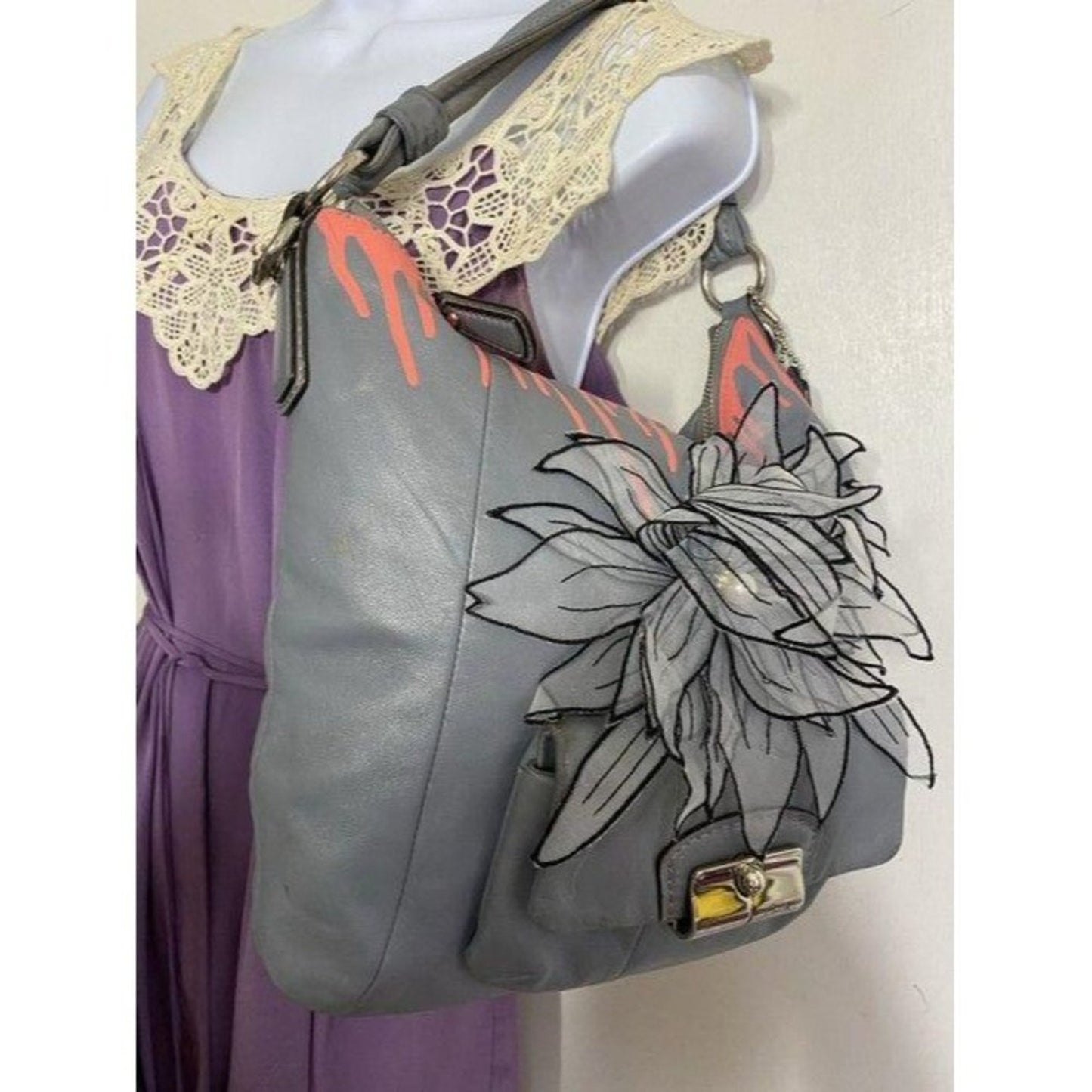 coach w hand customized by me street art gray cora