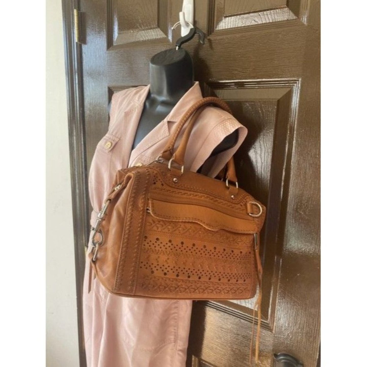 Rebecca Minkoff Weave Tassle Tan Leather Shoulder Bag