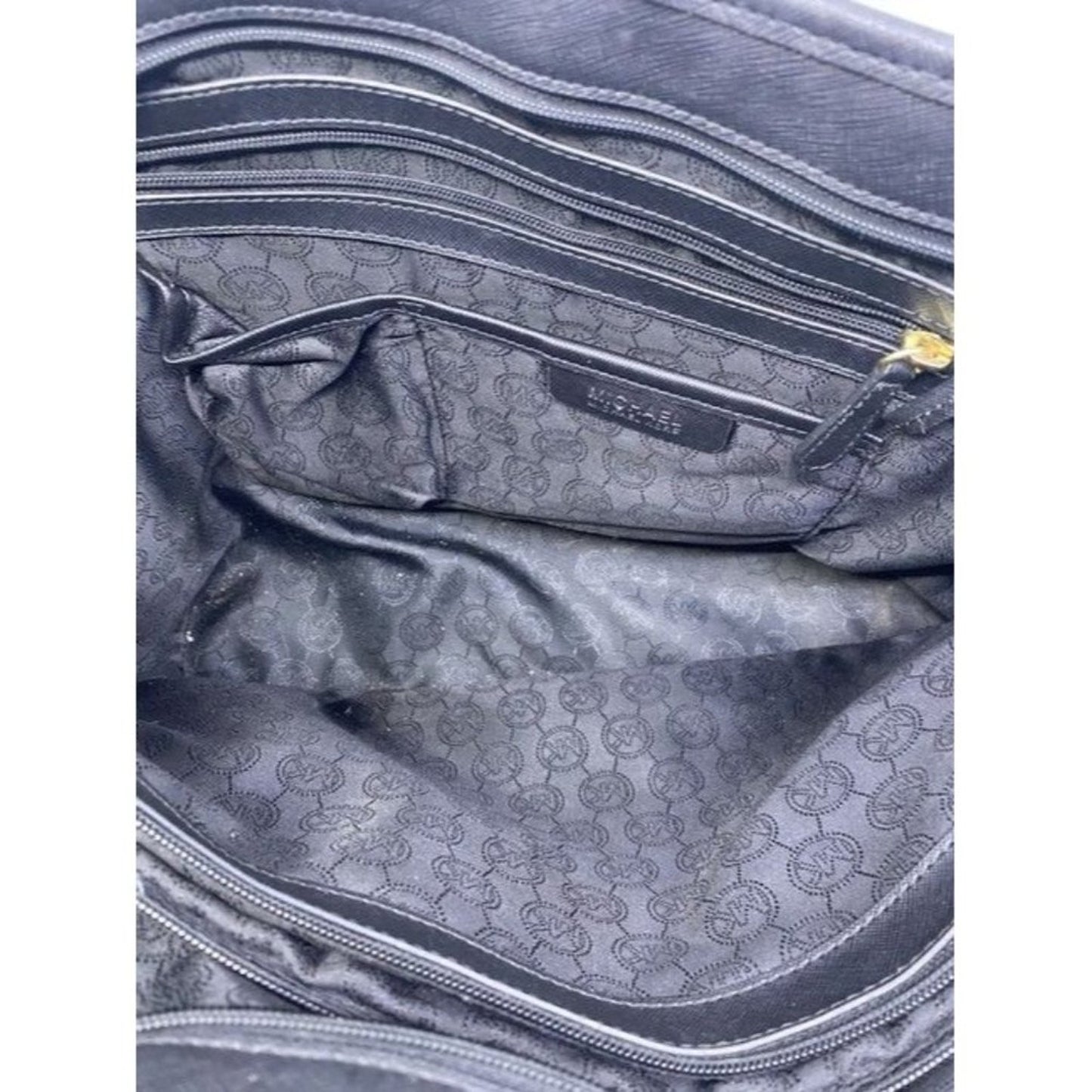 Michael Kors Jet Set Large Travel Top Zip Device Black Saffiano Leather …