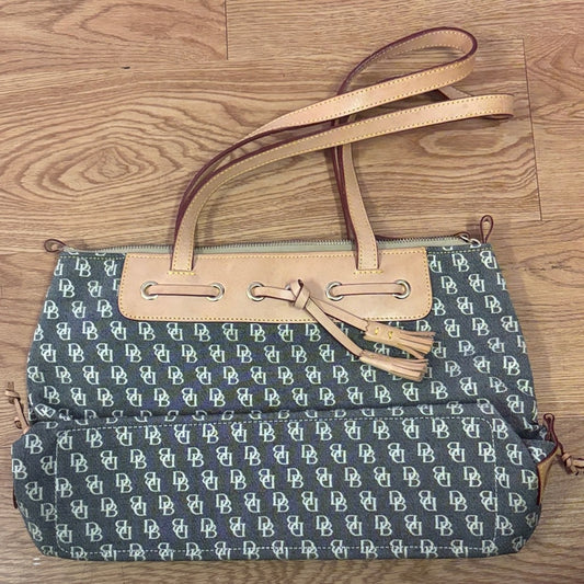 Dooney & Bourke Monogram Gray and Tan Shoulder Bag