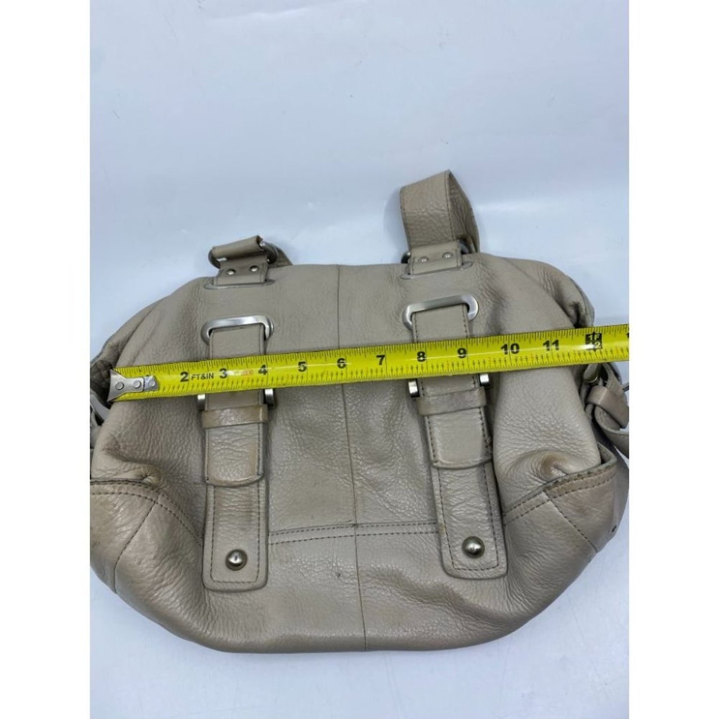 Kenneth Cole Cream Leather Tote/ Shoulder Bag