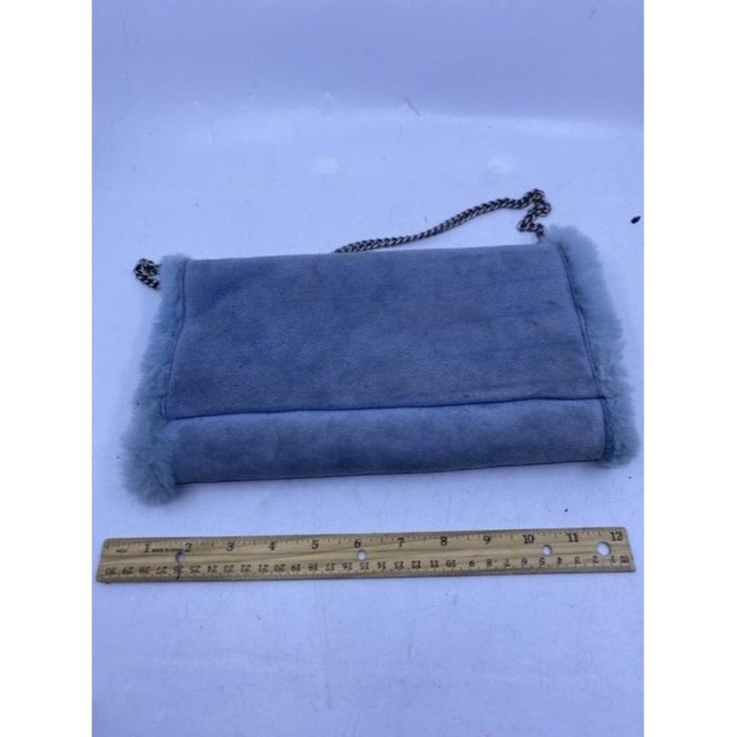 Ugg Australia Unique Hand Warmer Purse Blue Suede Shoulder Bag