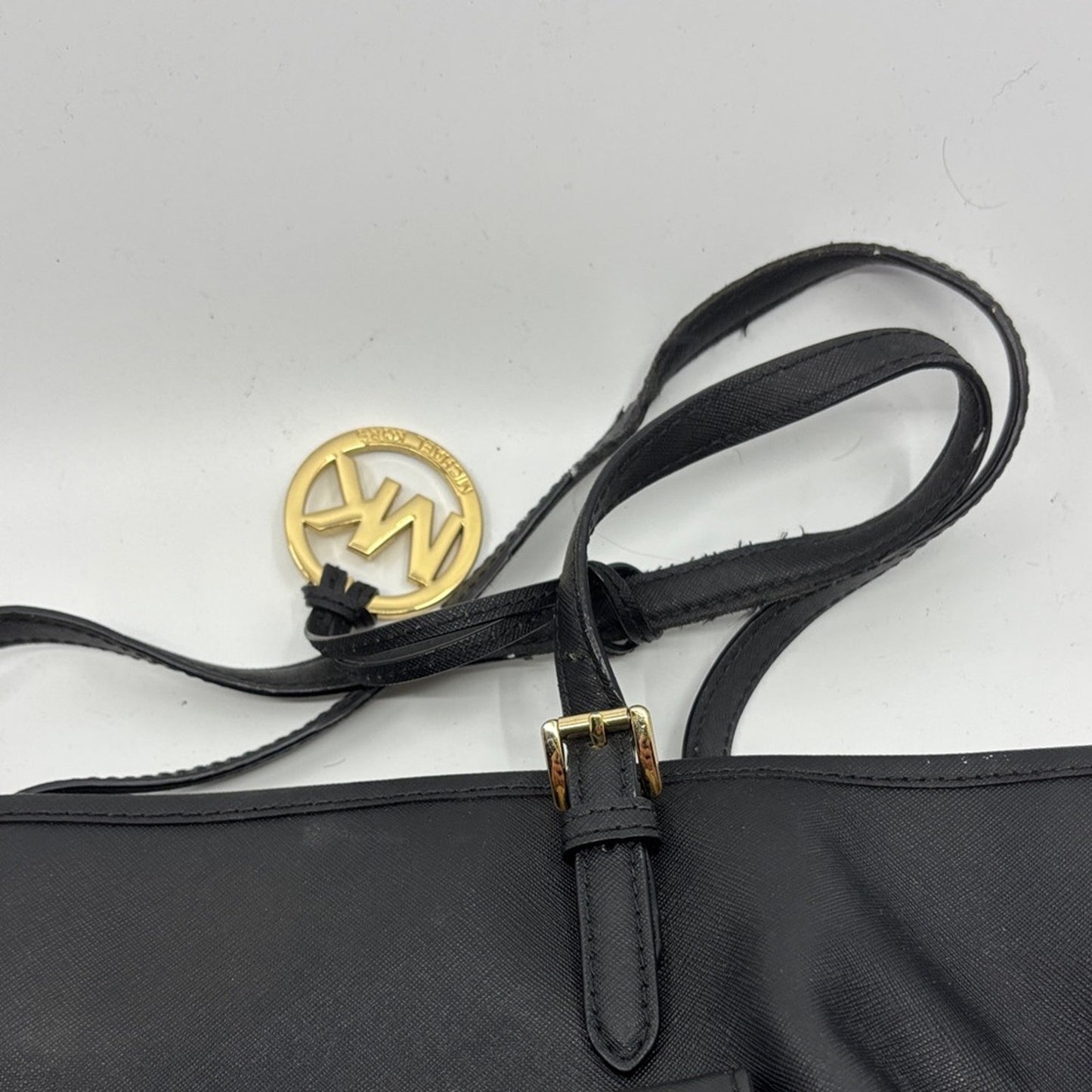 Michael Kors Black Tote with Gold Accents