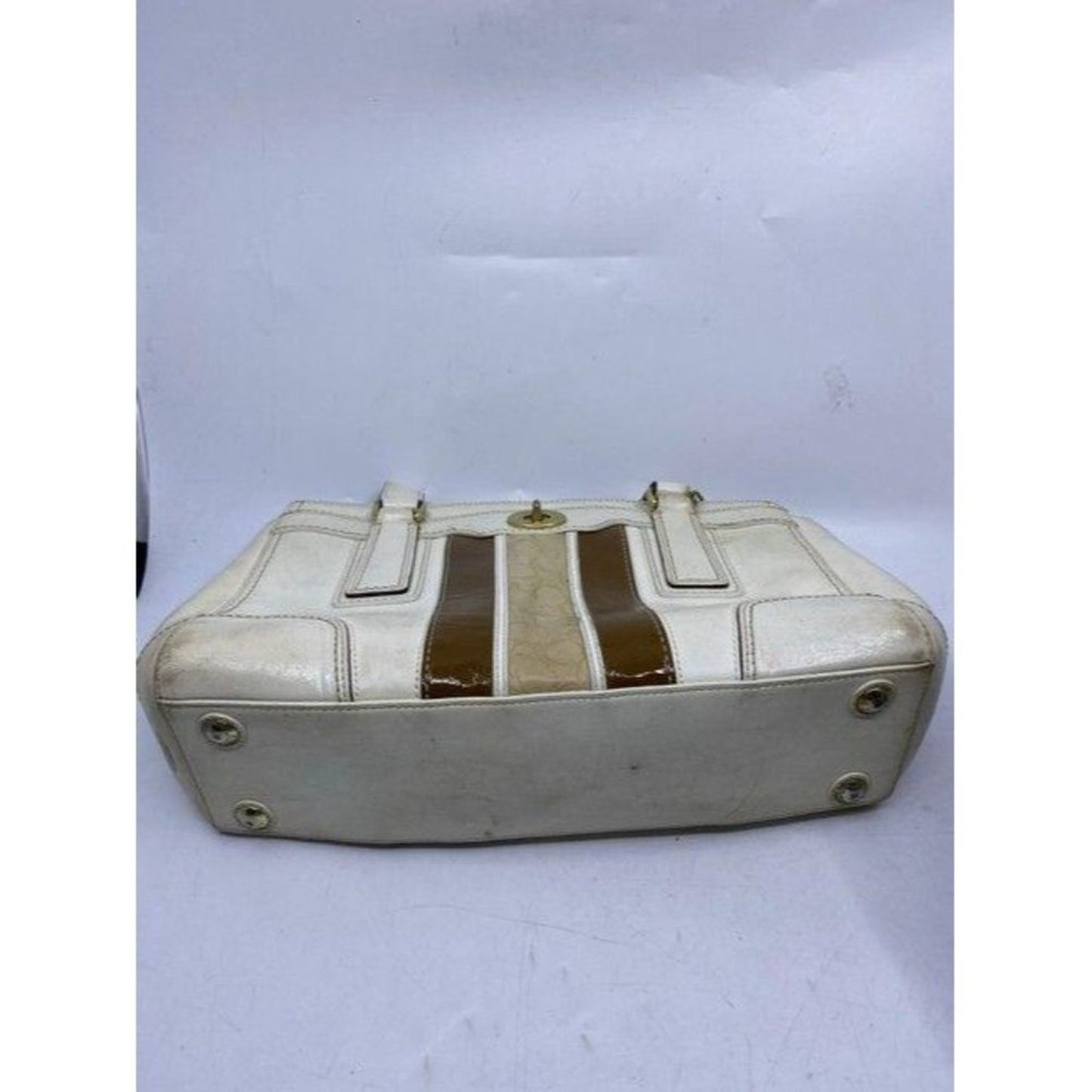 coach leather white shoulder bag