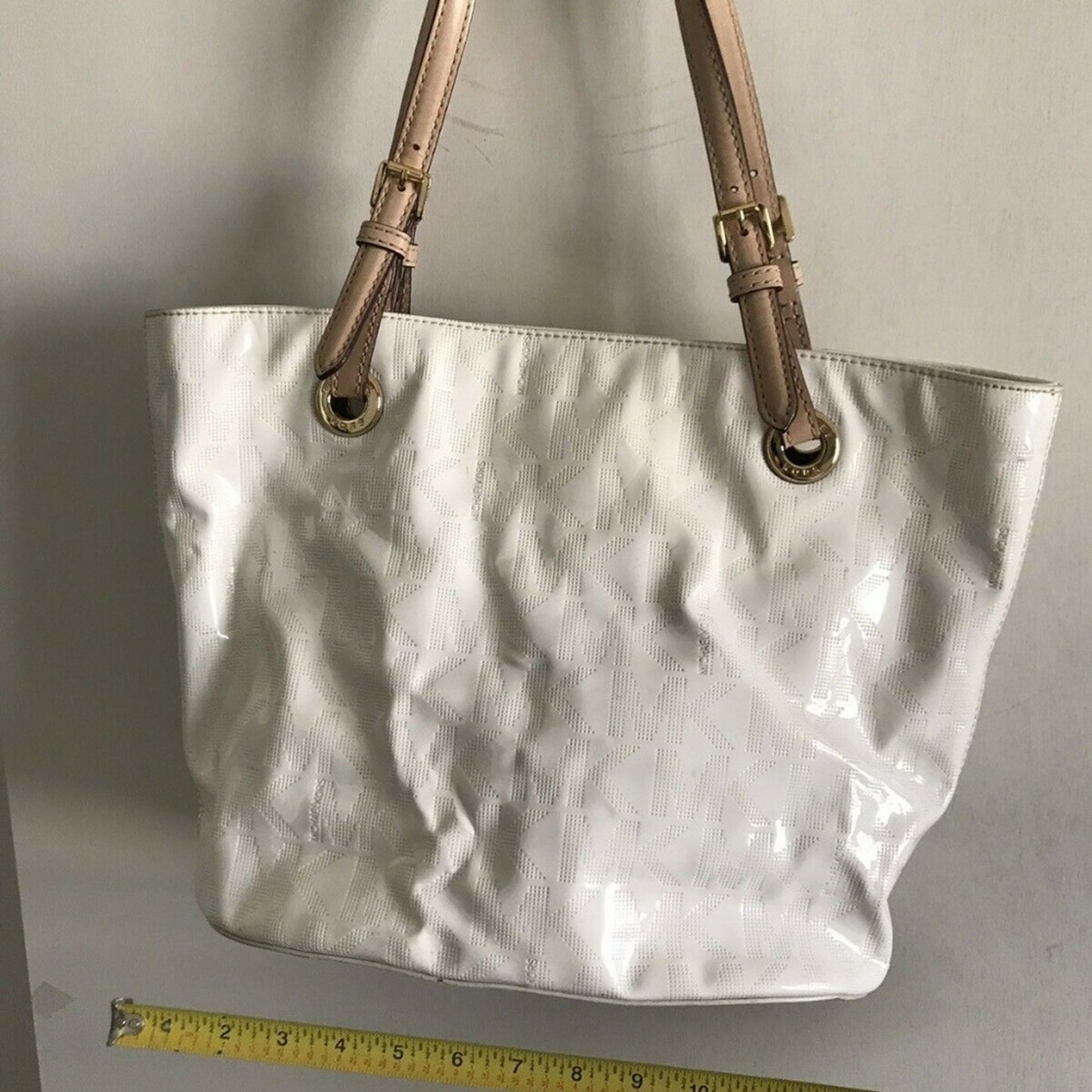 MICHAEL KORS White Patent Leather Tote Bag