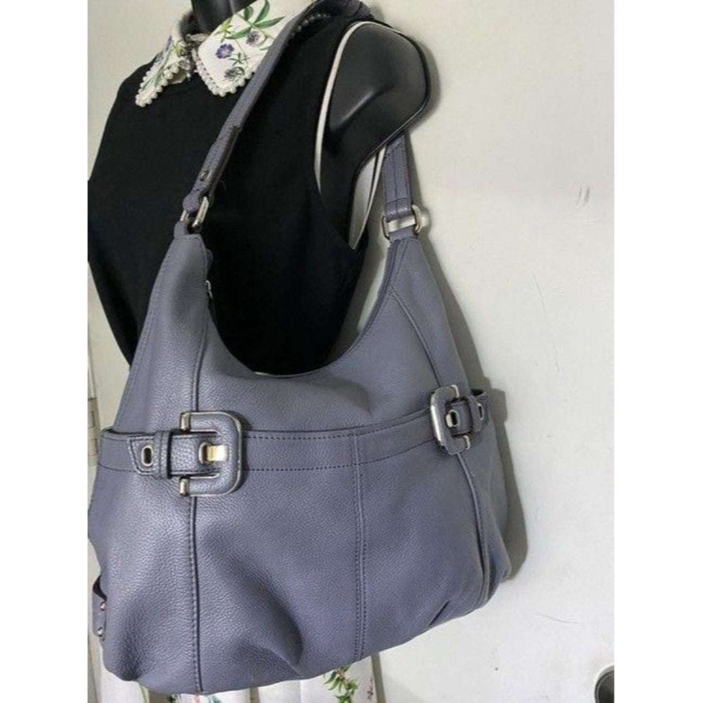 tignanello bag light purple leather tote