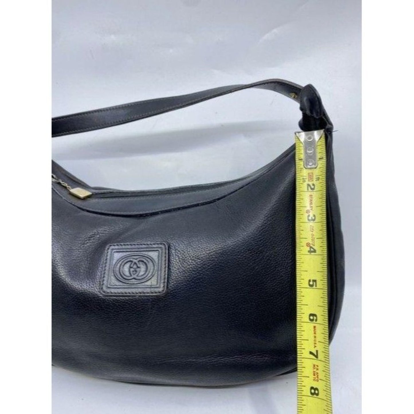 gucci vintage shoulder black leather cross body ba