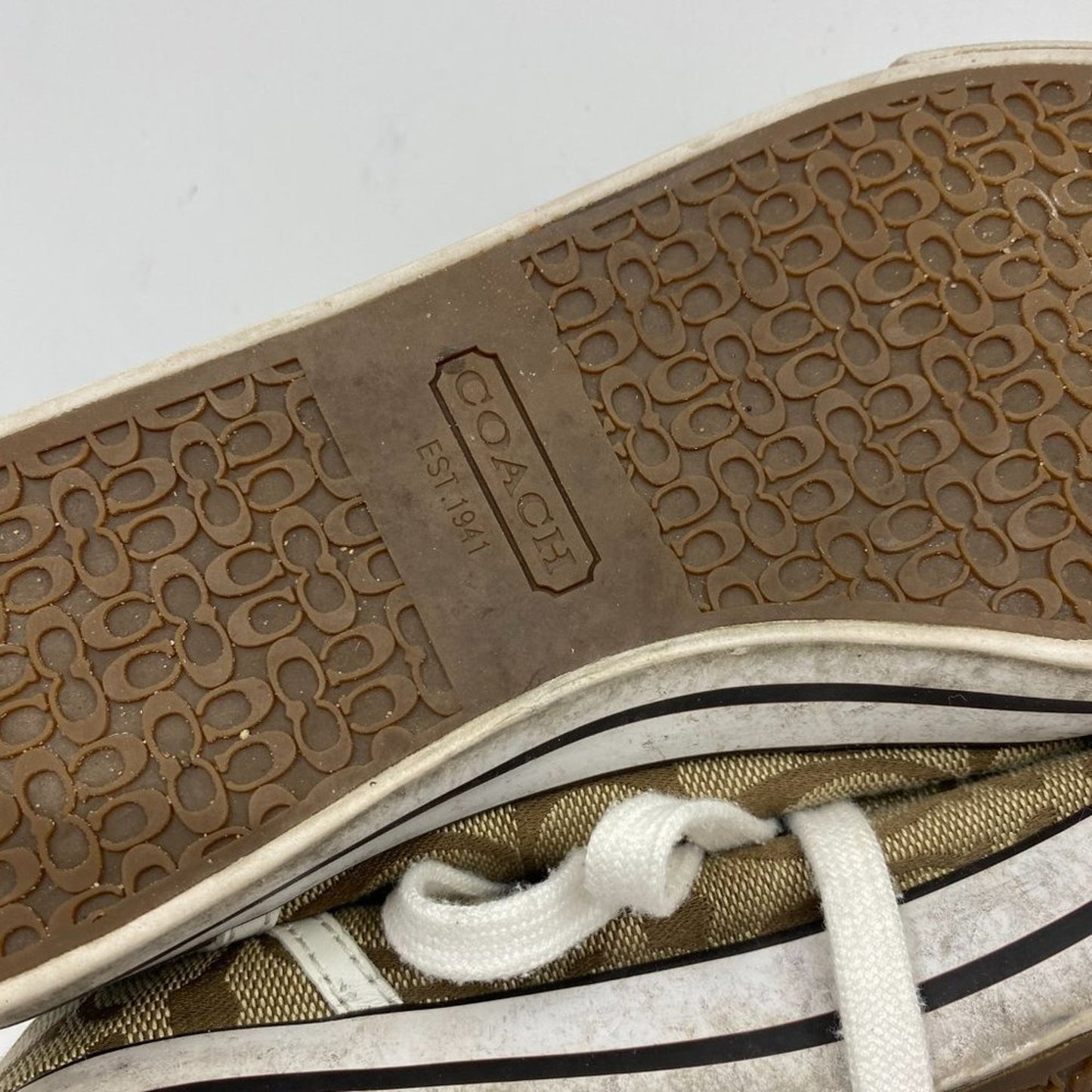 Coach Brown White Sneakers Size 8