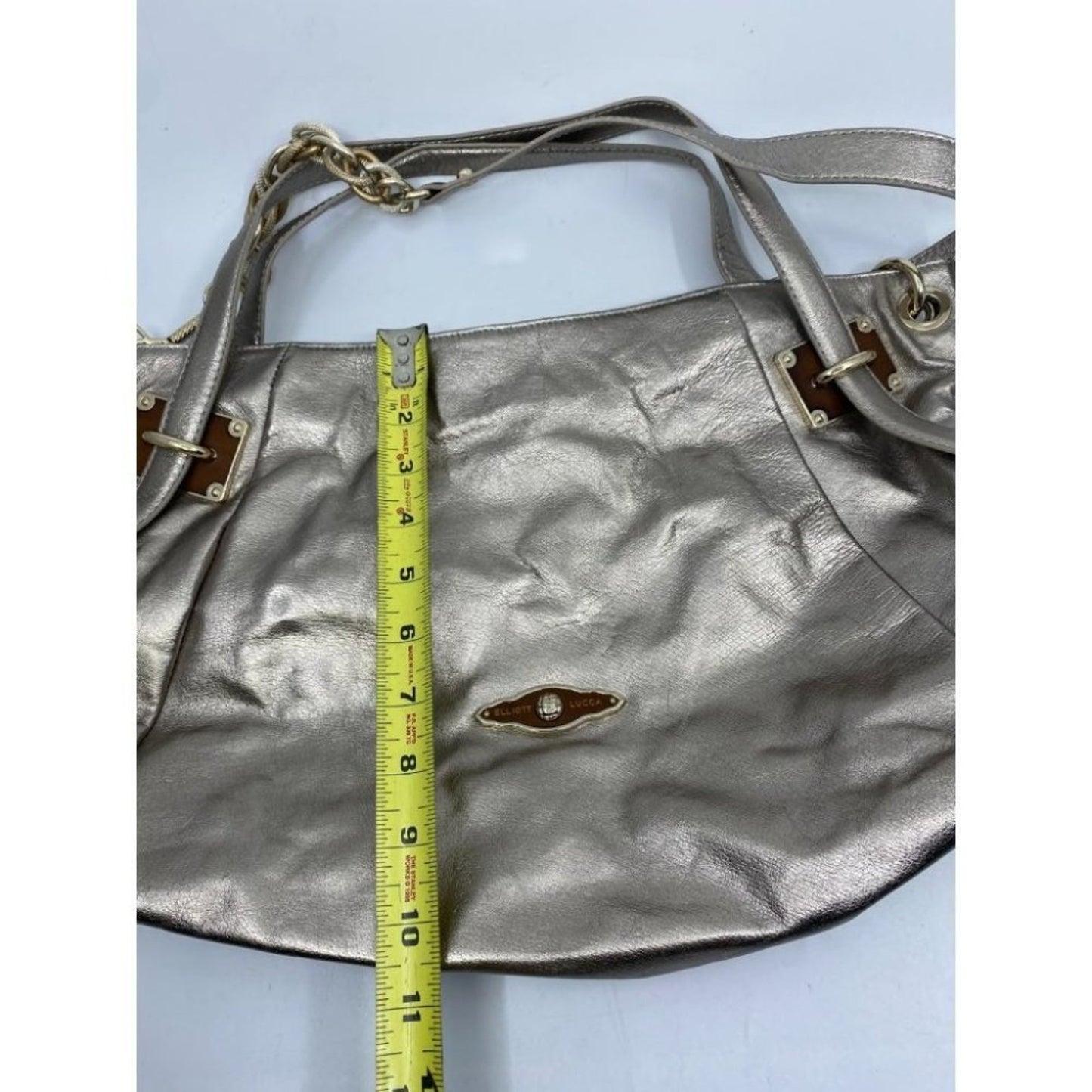 Elliott Lucca Silver Large Leather Shoulder Bag