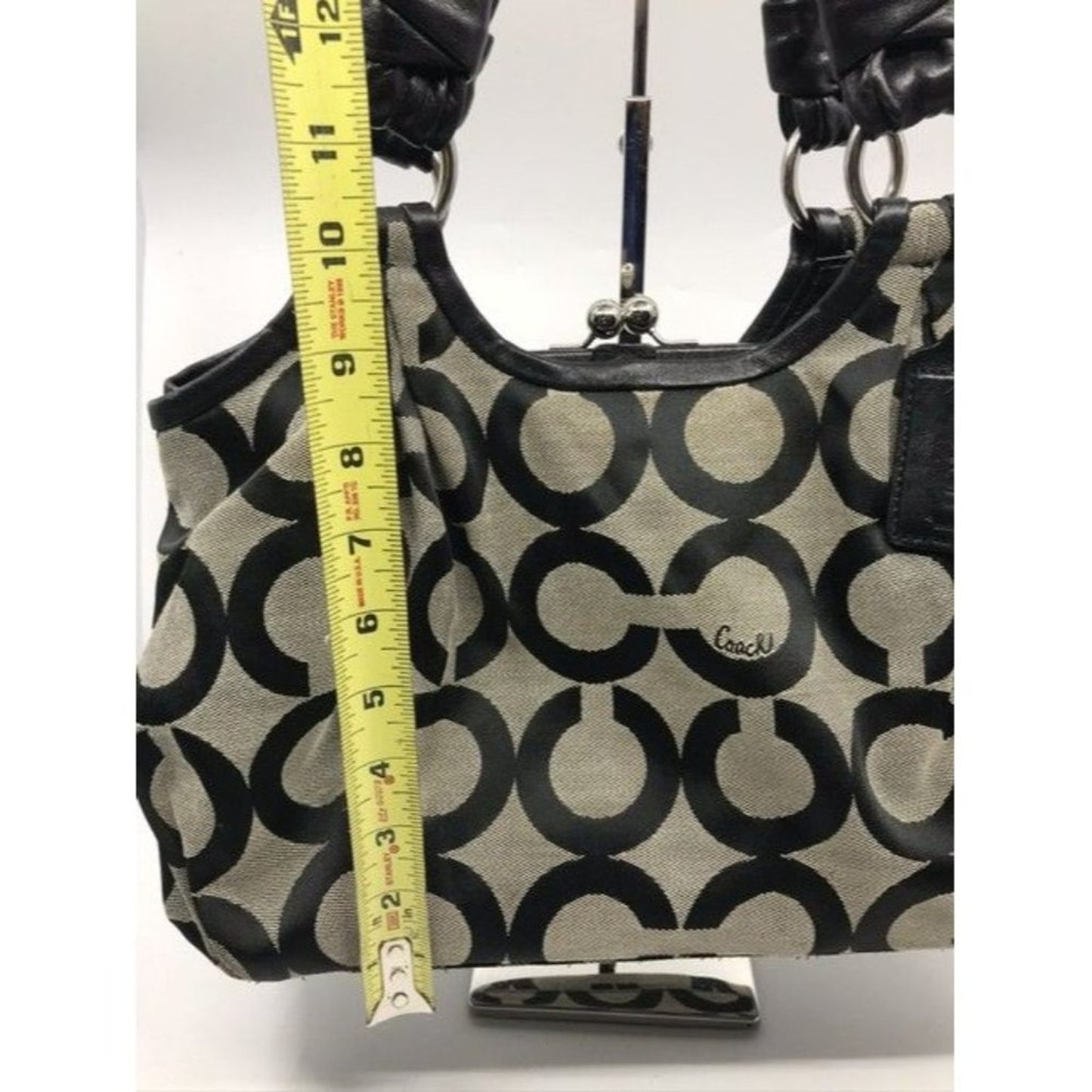 Coach Triple Compartment Style Large Blackgray Fabric Tote
