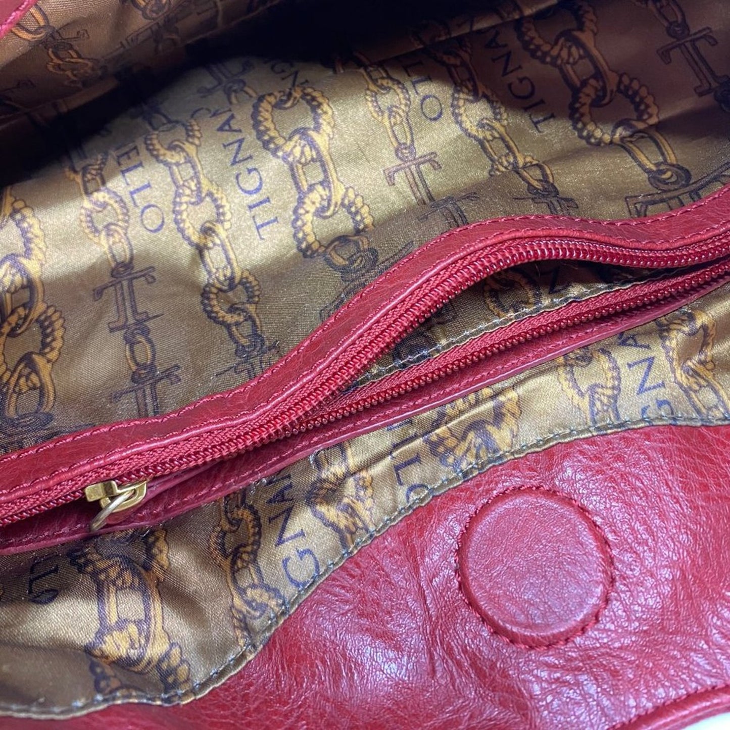 TIGNANELLO Red Leather Shoulder Bag