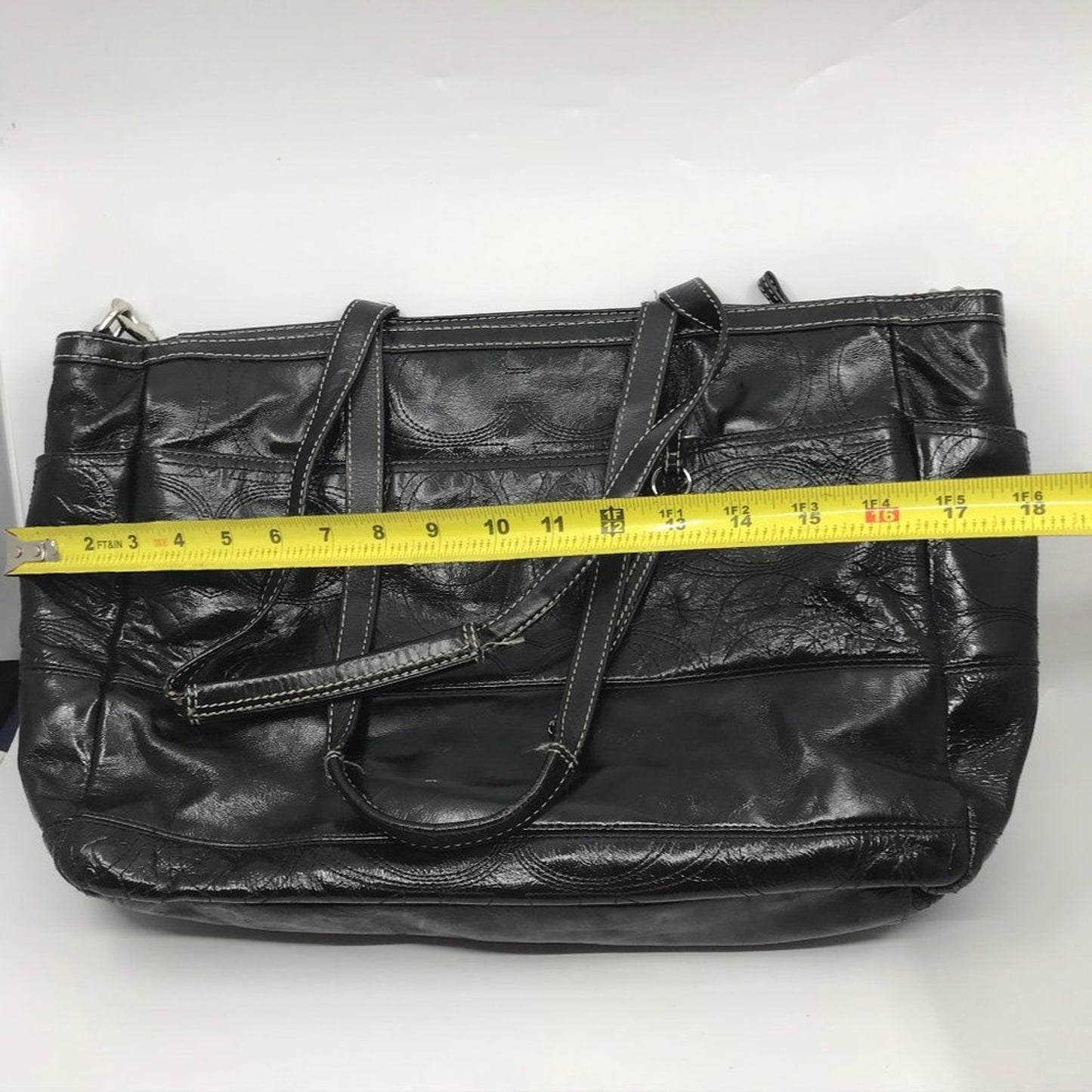 COACH Black Patent Leather Shoulder Bag