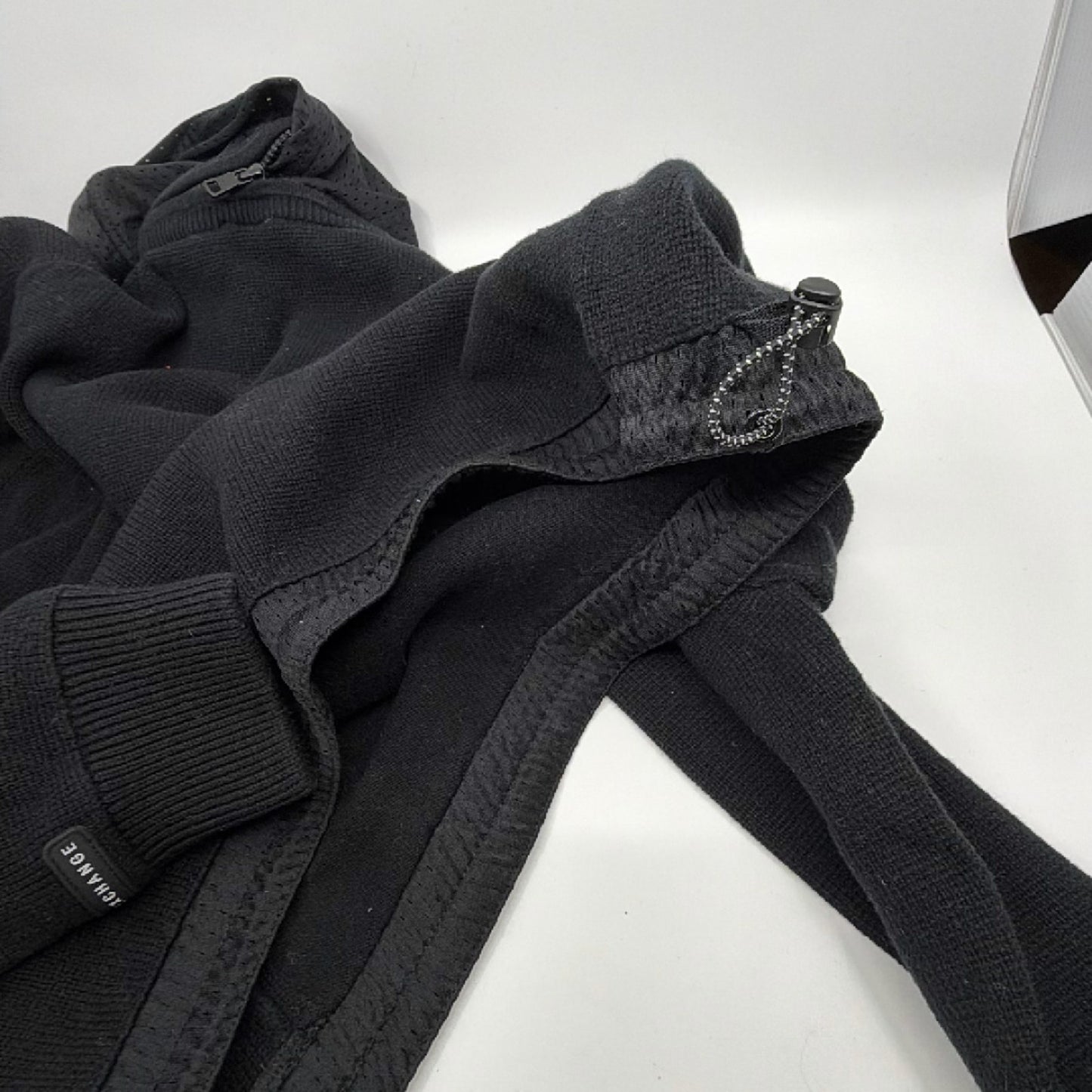 Armani Exchange Black Cotton Blend Half-Zip Hooded Sweater M