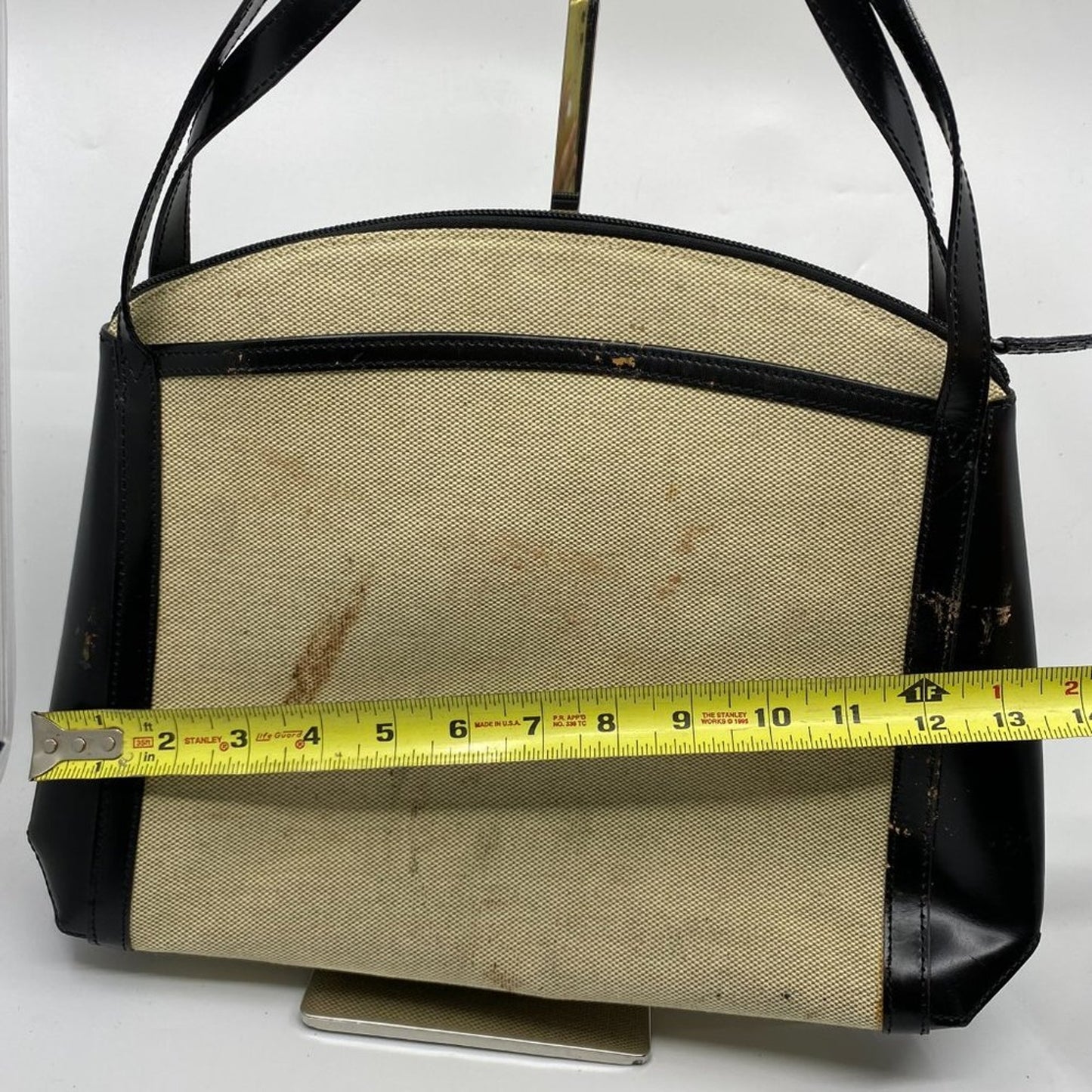 BALLY Vintage/ Khaki Canvas And Lether Handbag