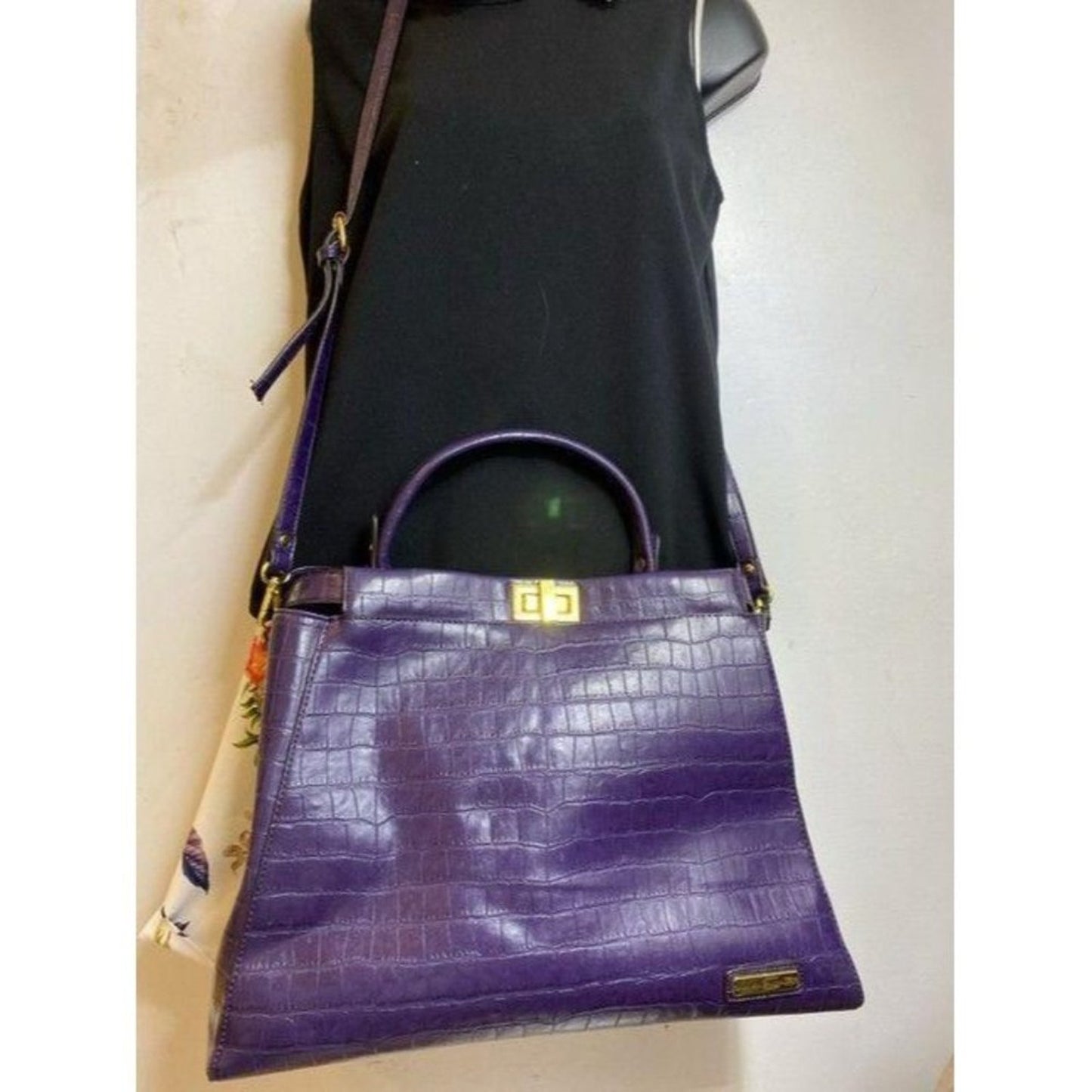 adrienne vittadini crossbody w w stra purple leath