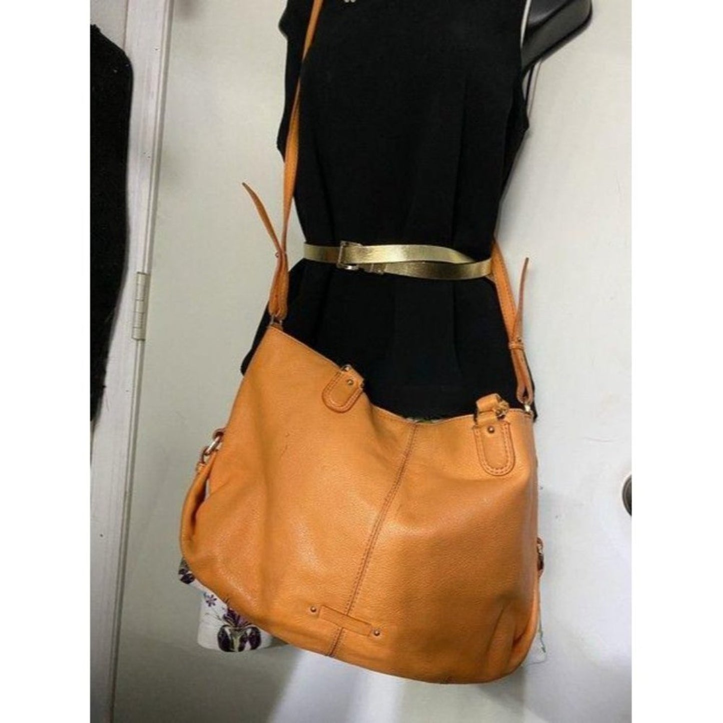 cole haan crossbody xl crossbody orange leather sh