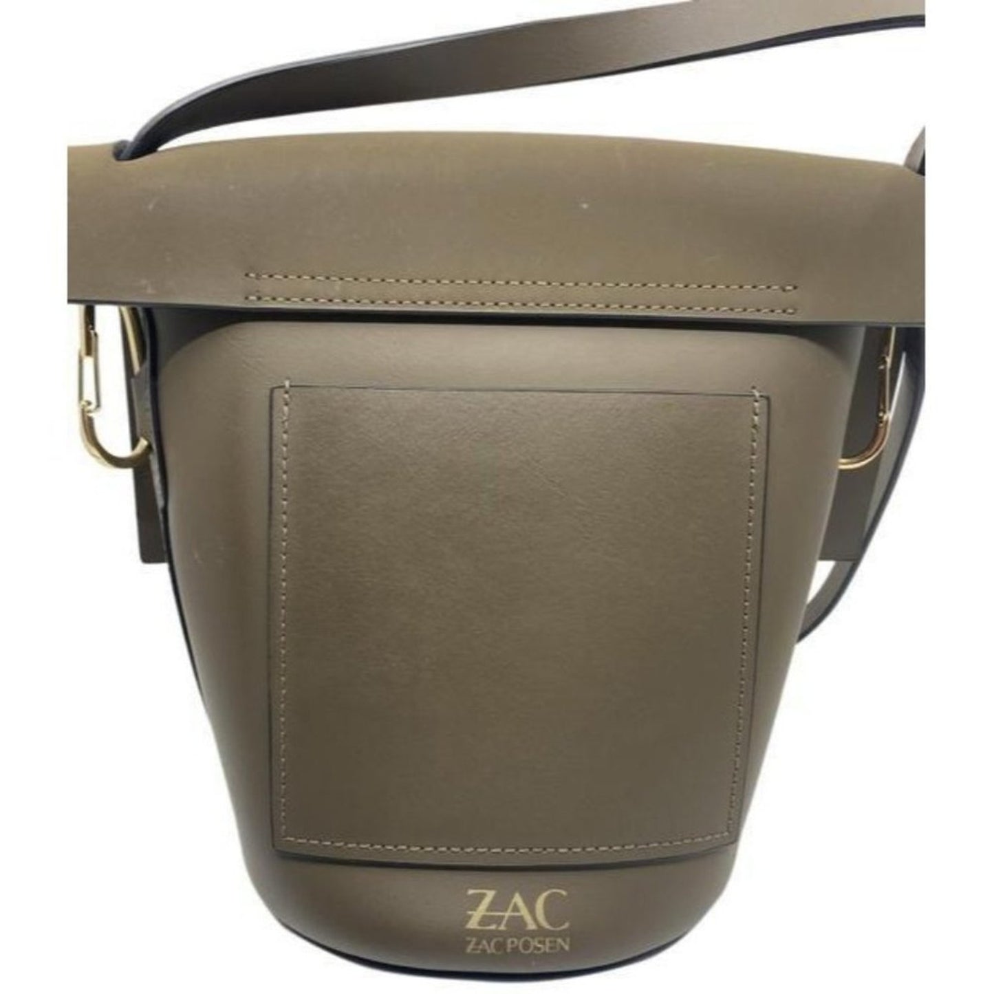 zac posen olive green leather cross body bag