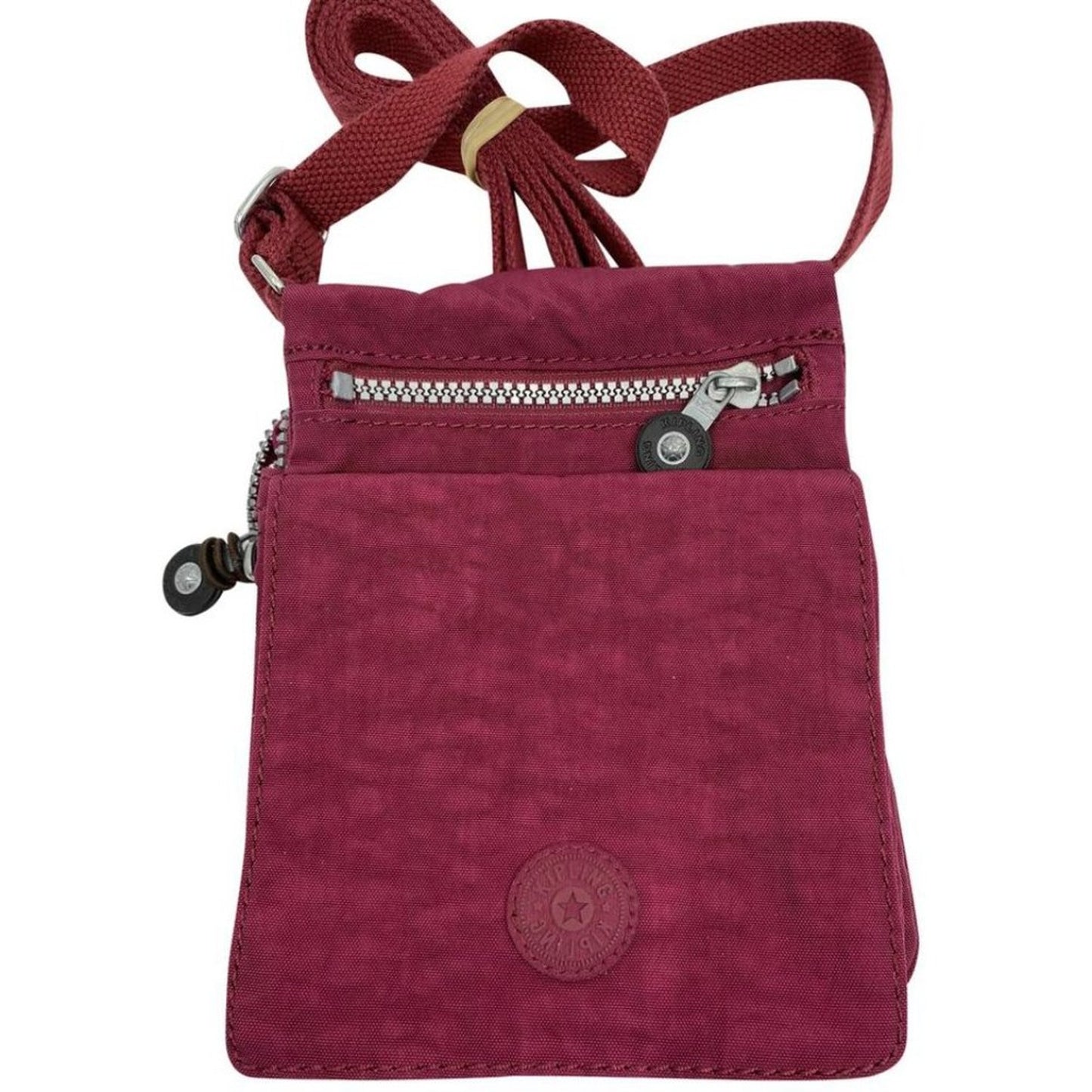 Kipling Maroon Nylon Mini Crossbody Bag