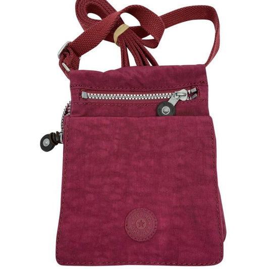 Kipling Maroon Nylon Mini Crossbody Bag
