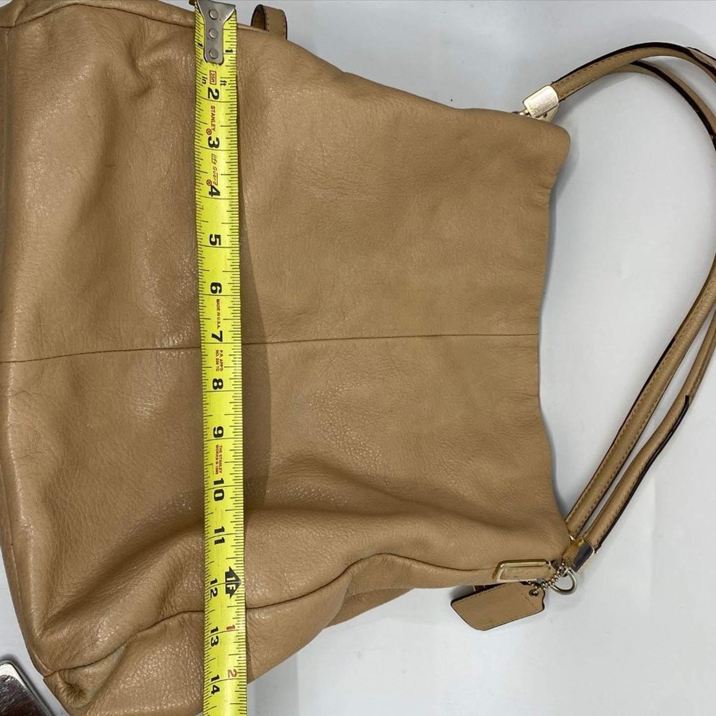 Coach Large Edie Tan  Leather Shoulder Bag