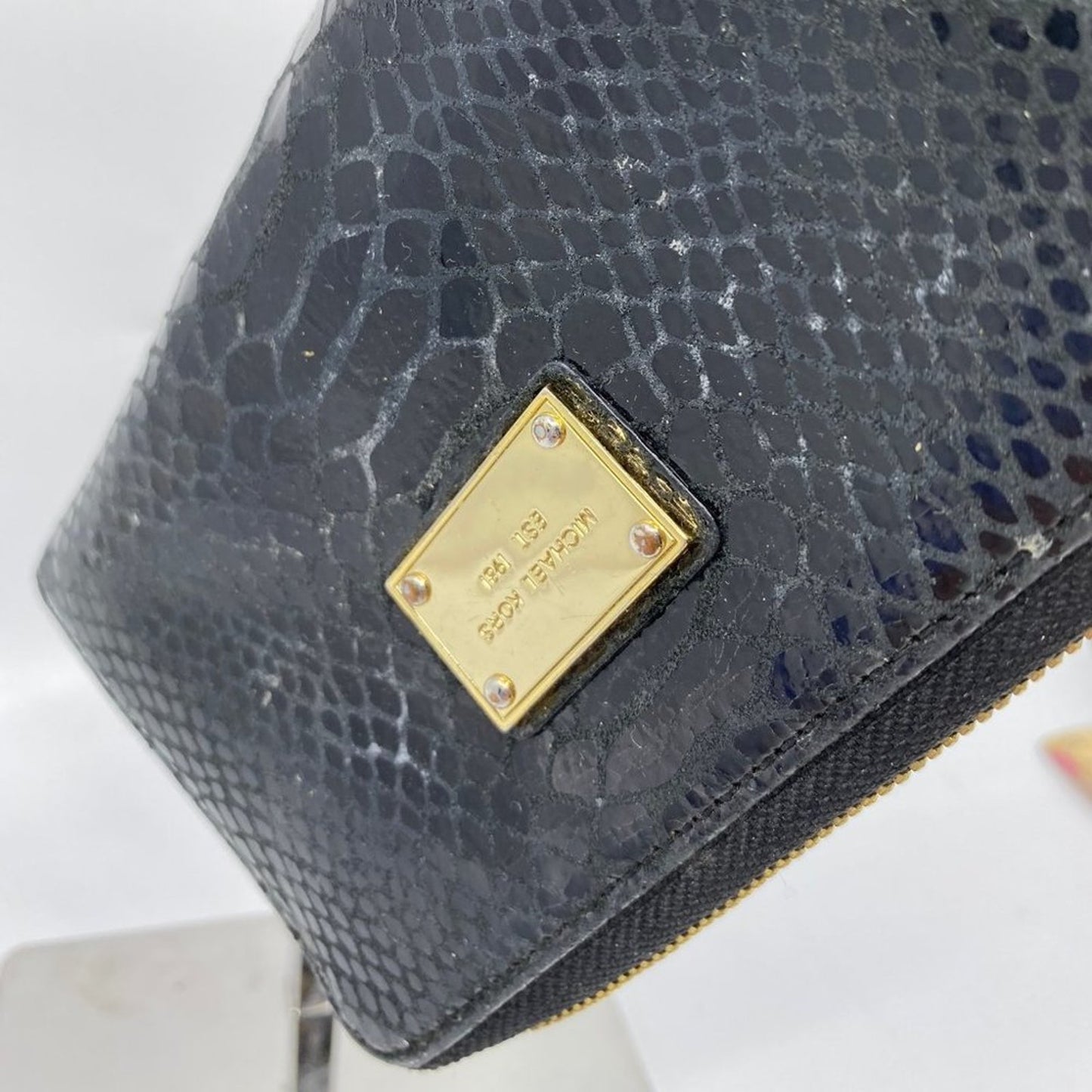 Michael Kors Black Alligator Leather Wristlet