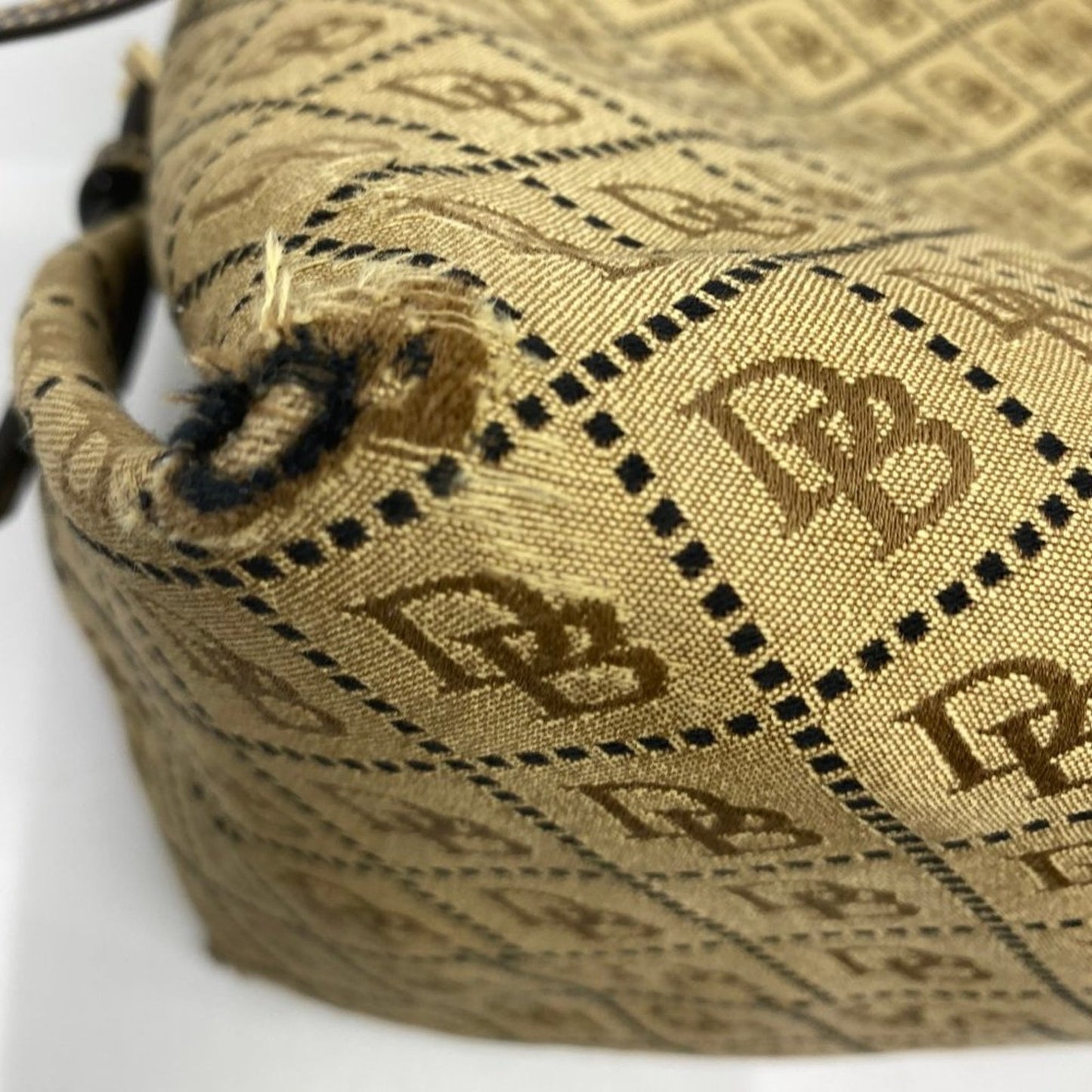 Dooney & Bourke L Tan Jacquard Fabric Shoulder Bag