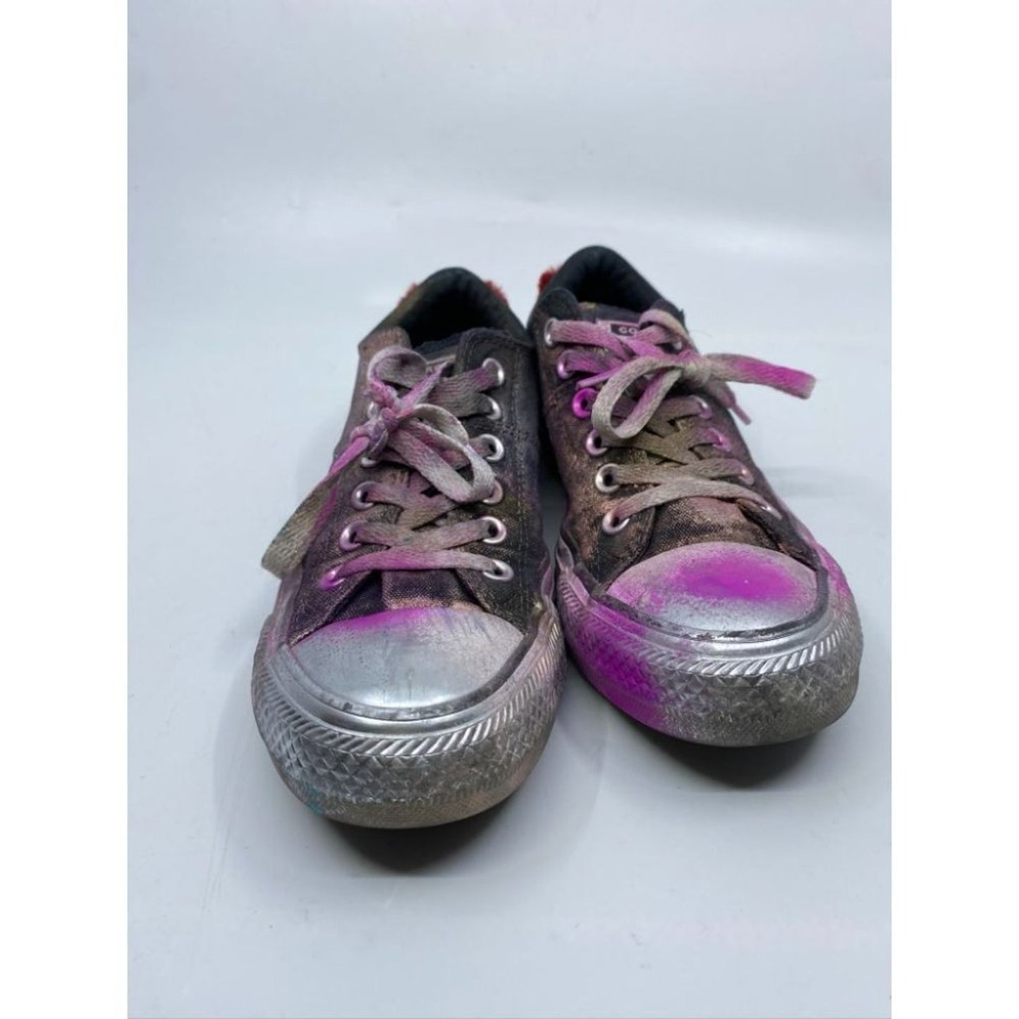 Converse Sneakers Customized Silver Pink Women's 7