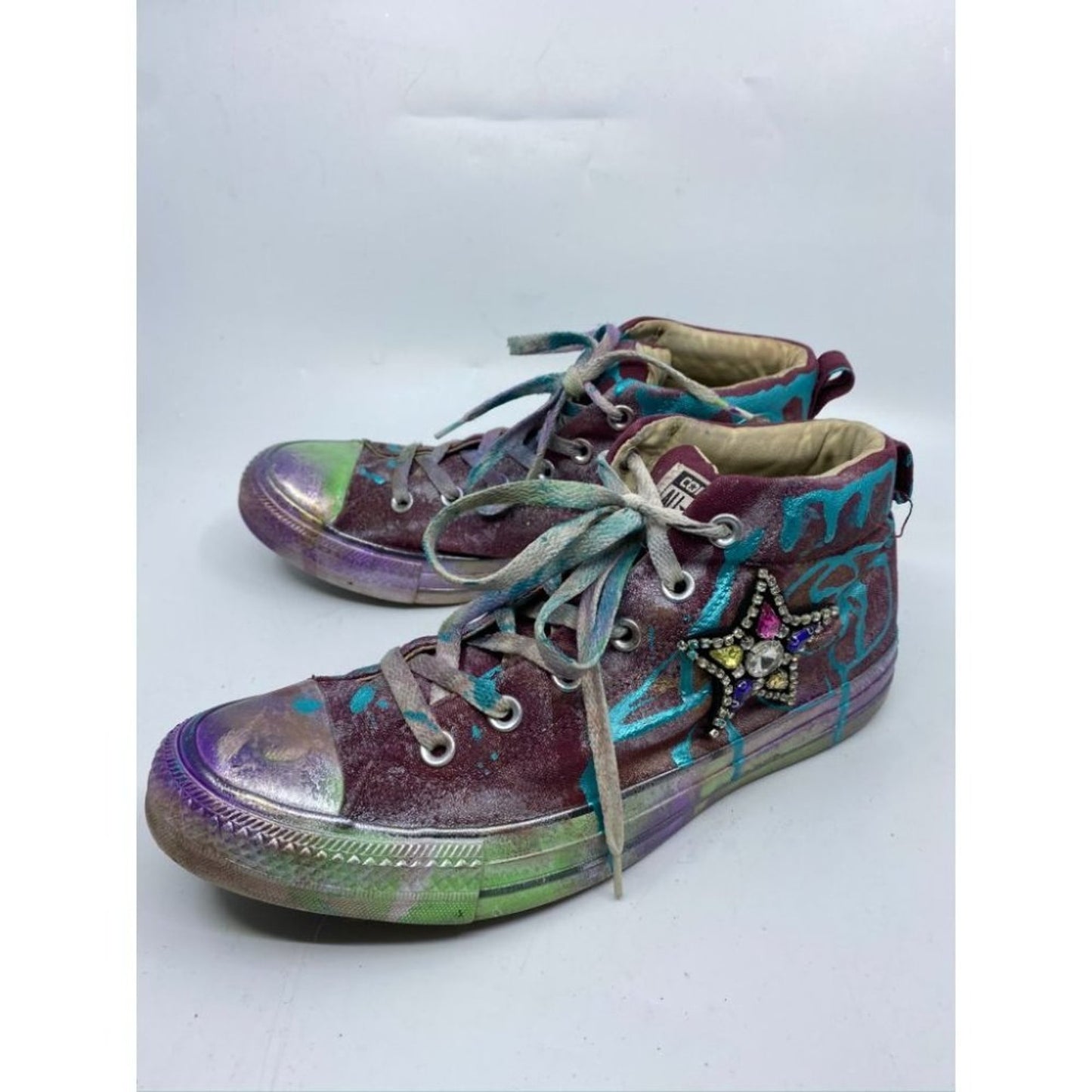 Converse Sneaker Customized Multicolor Womens 10.5
