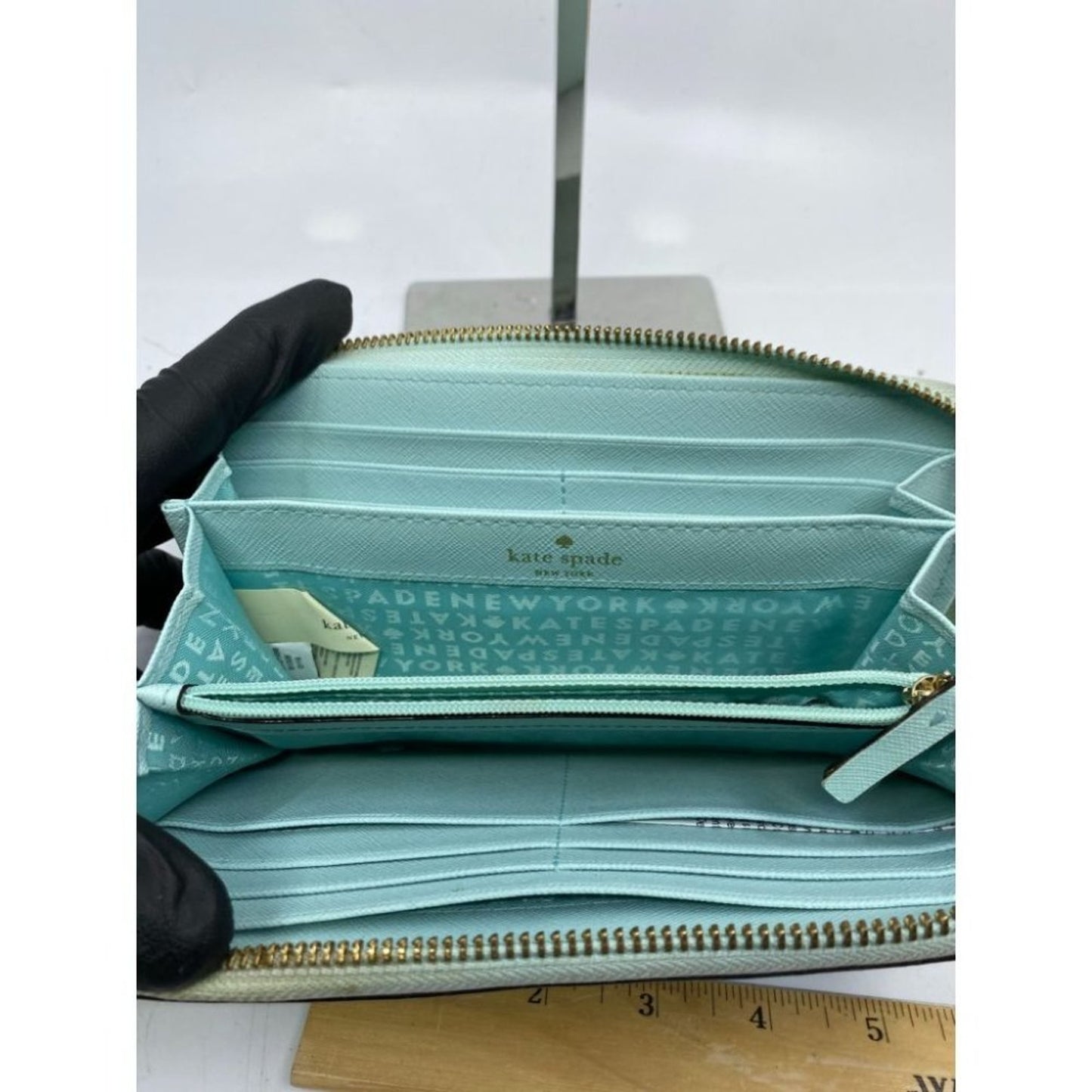 Kate Spade Women's Aqua Blue Zipper Wallet