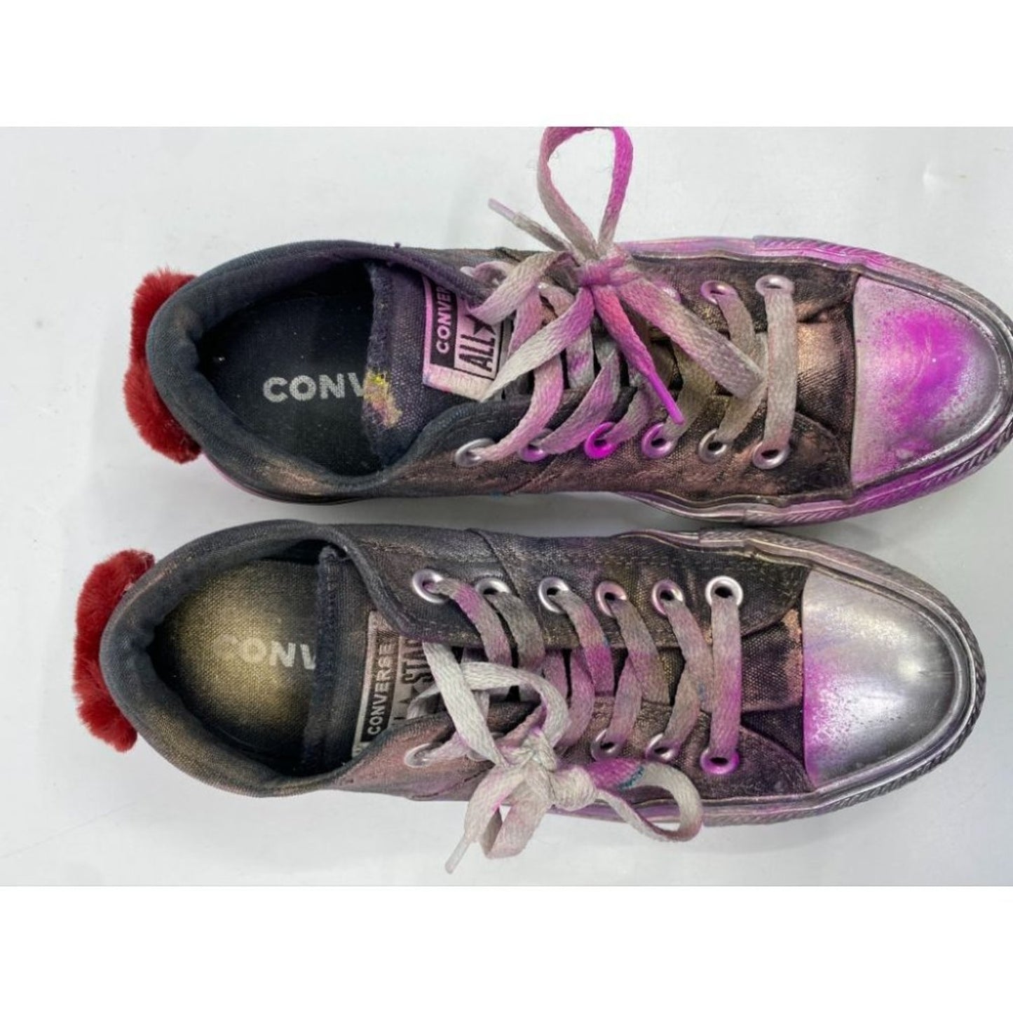 Converse Sneakers Customized Silver Pink Women's 7
