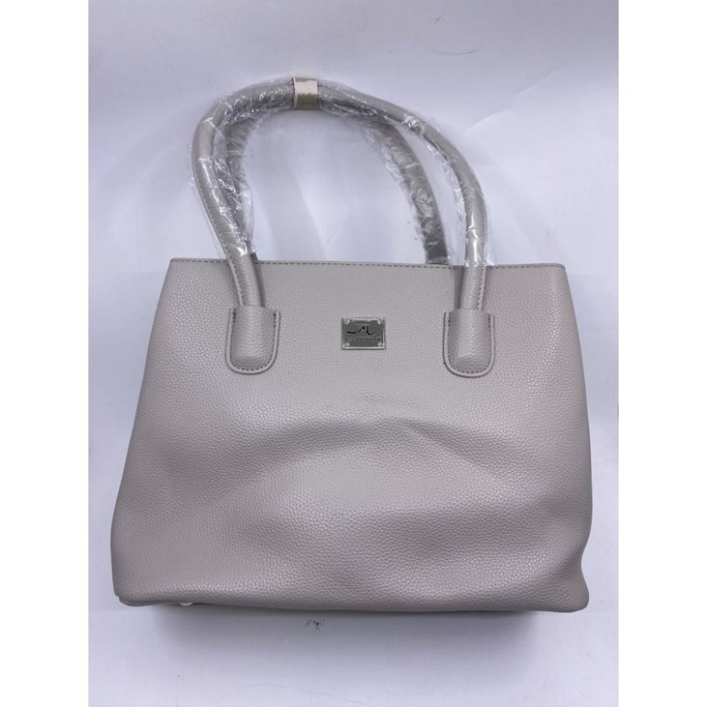 Jessica Moore Gray Large Faux Leather Tote Bag